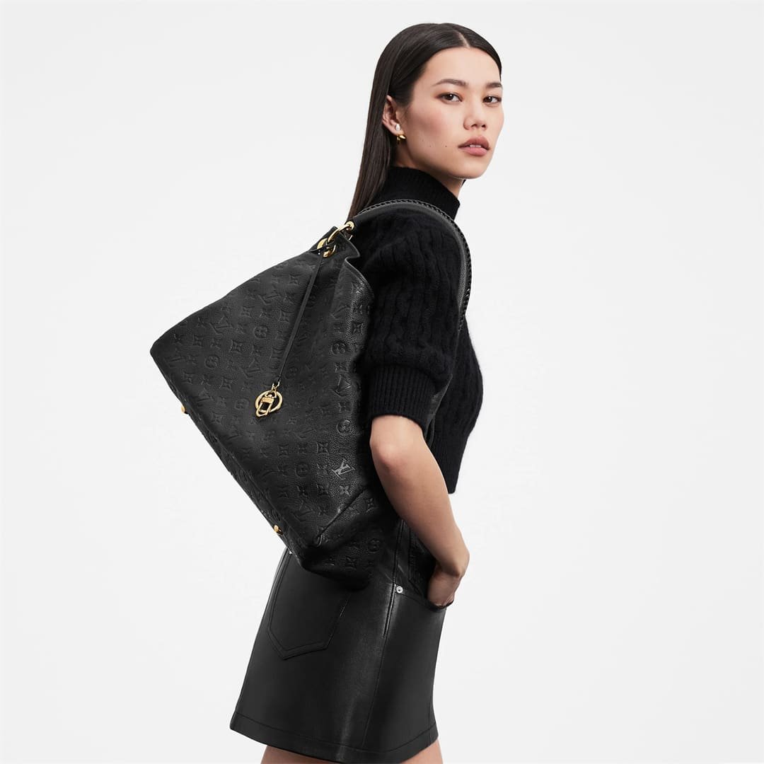 L0vis Vvtt0n ARTSY MM EMPREINTE LEATHER MONOGRAM BAG