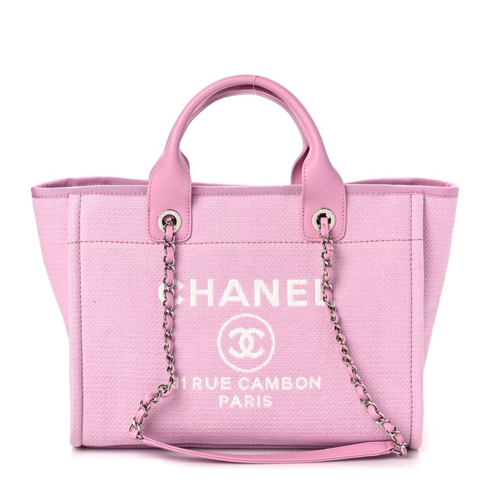 Ch**el Mixed Fibers Deauville Tote Pink