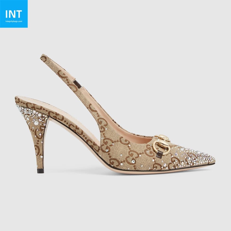 Women’s slingback pump with crystal Horsebit
