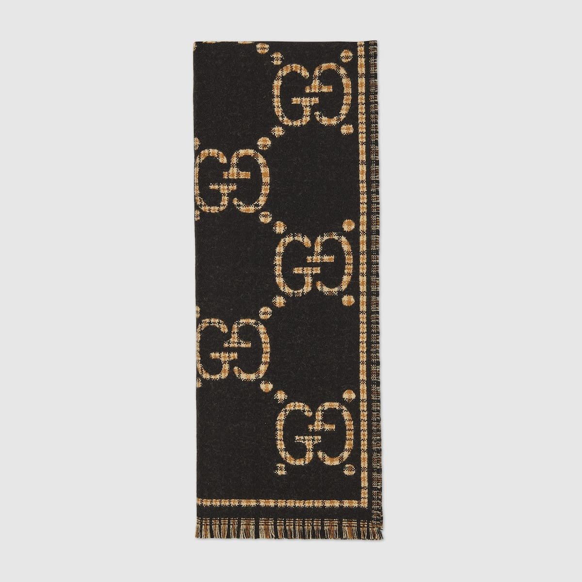 Gvc*1 Check GG wool scarf