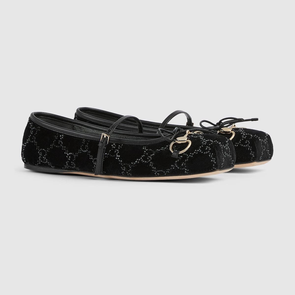 Women’s GG crystal Gvc*1 Horsebit ballet flat