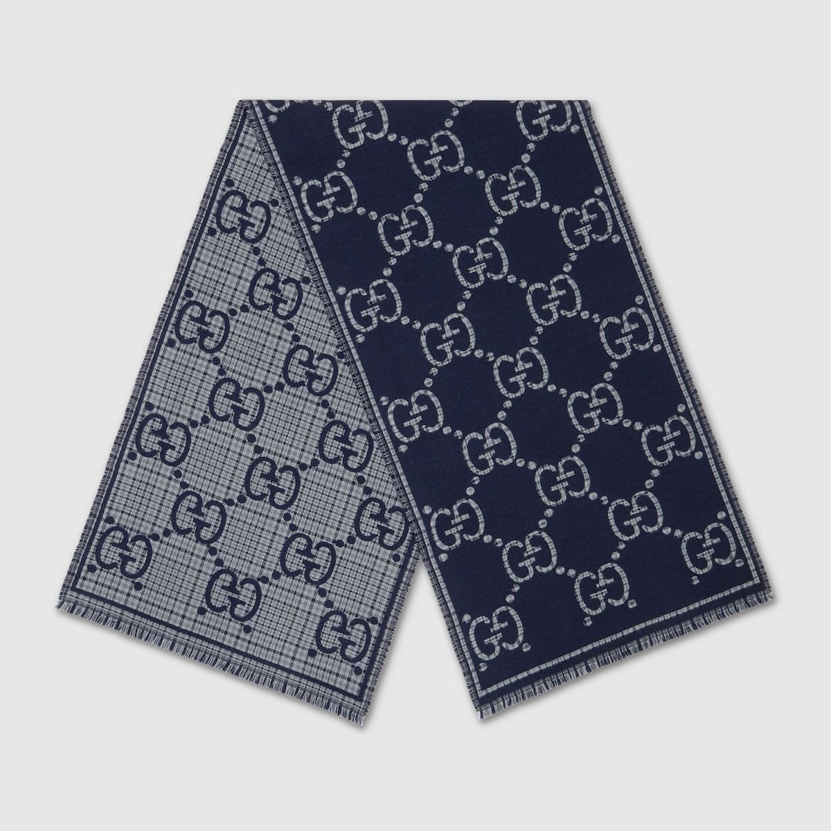 Gvc*1 Check GG wool scarf
