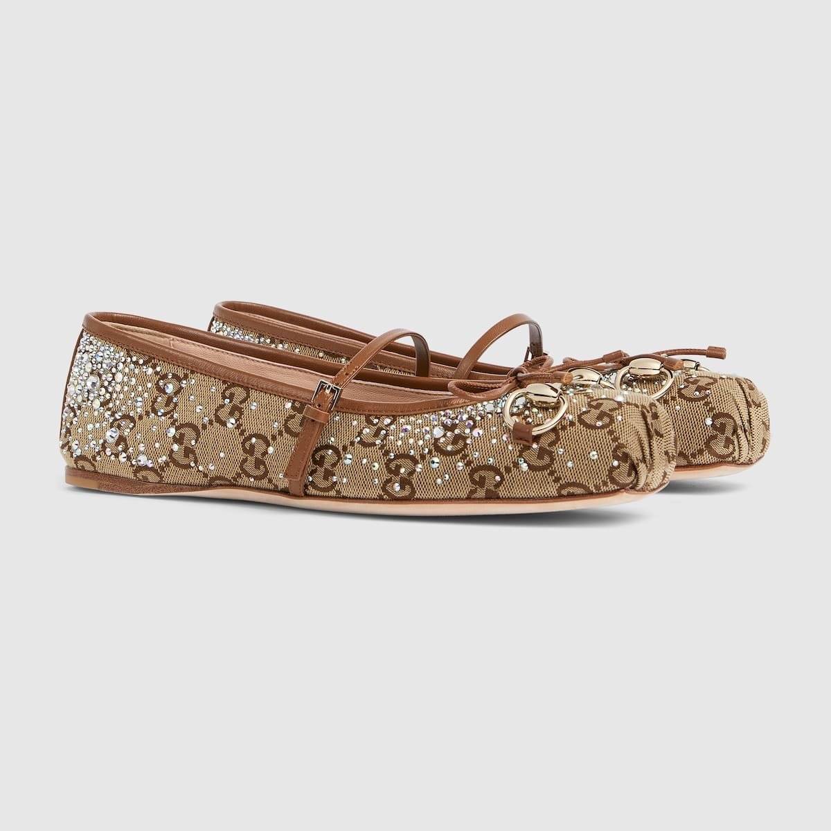 Women’s GG crystal Gvc*1 Horsebit ballet flat