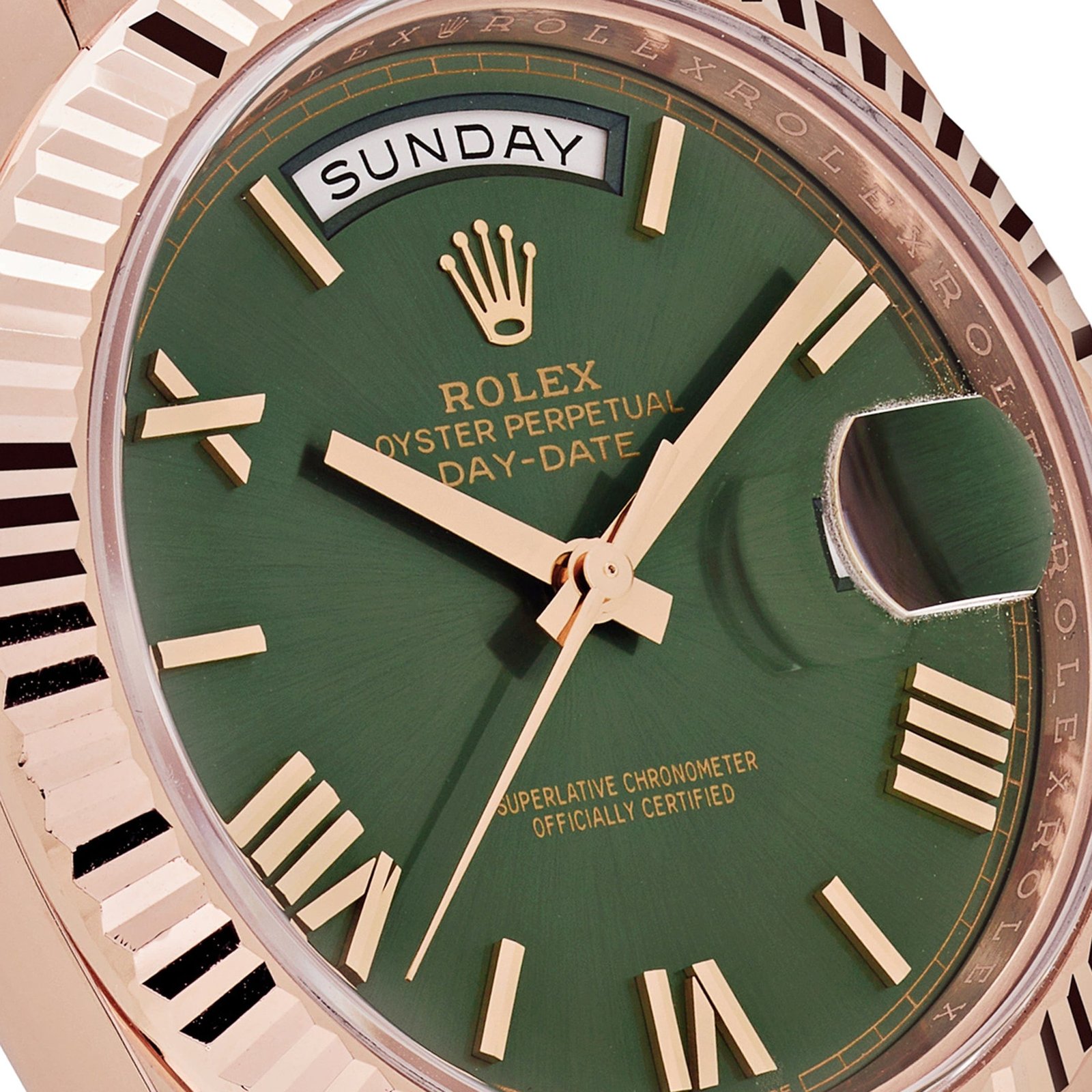 R01ex Day-Date 40 228235 Rose Gold Olive Green Dial (2024)
