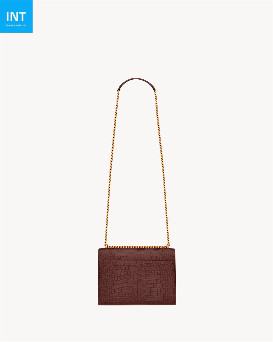 Sa1nt Lau*nt SUNSET MEDIUM IN CROCODILE-EMBOSSED LEATHER