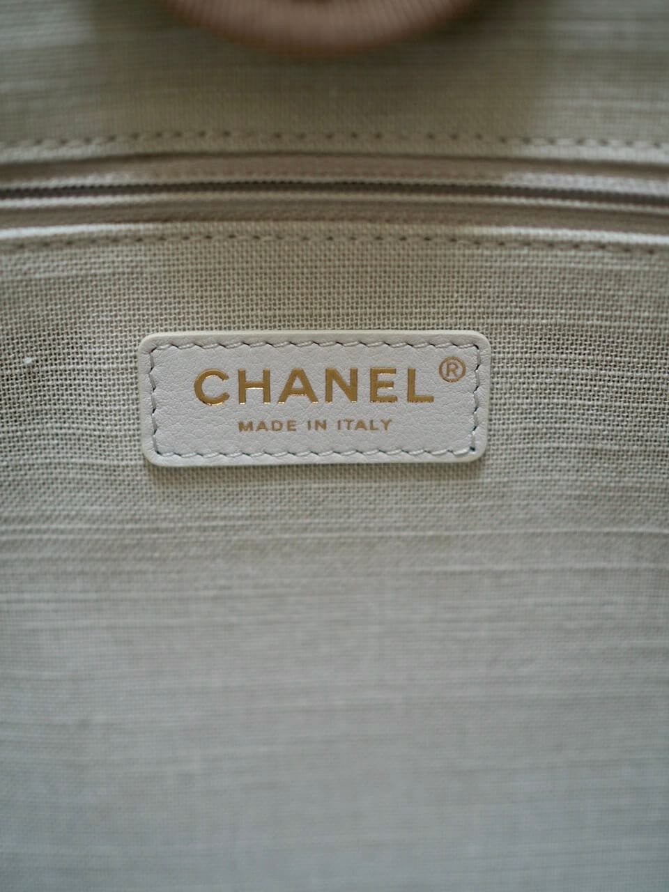 Ch**el Deauville Tote Small Beige Canvas