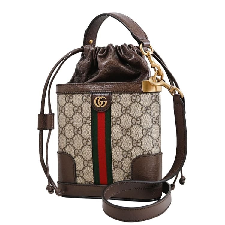 Gvc*1 Ophidia GG Small canvas bucket bag