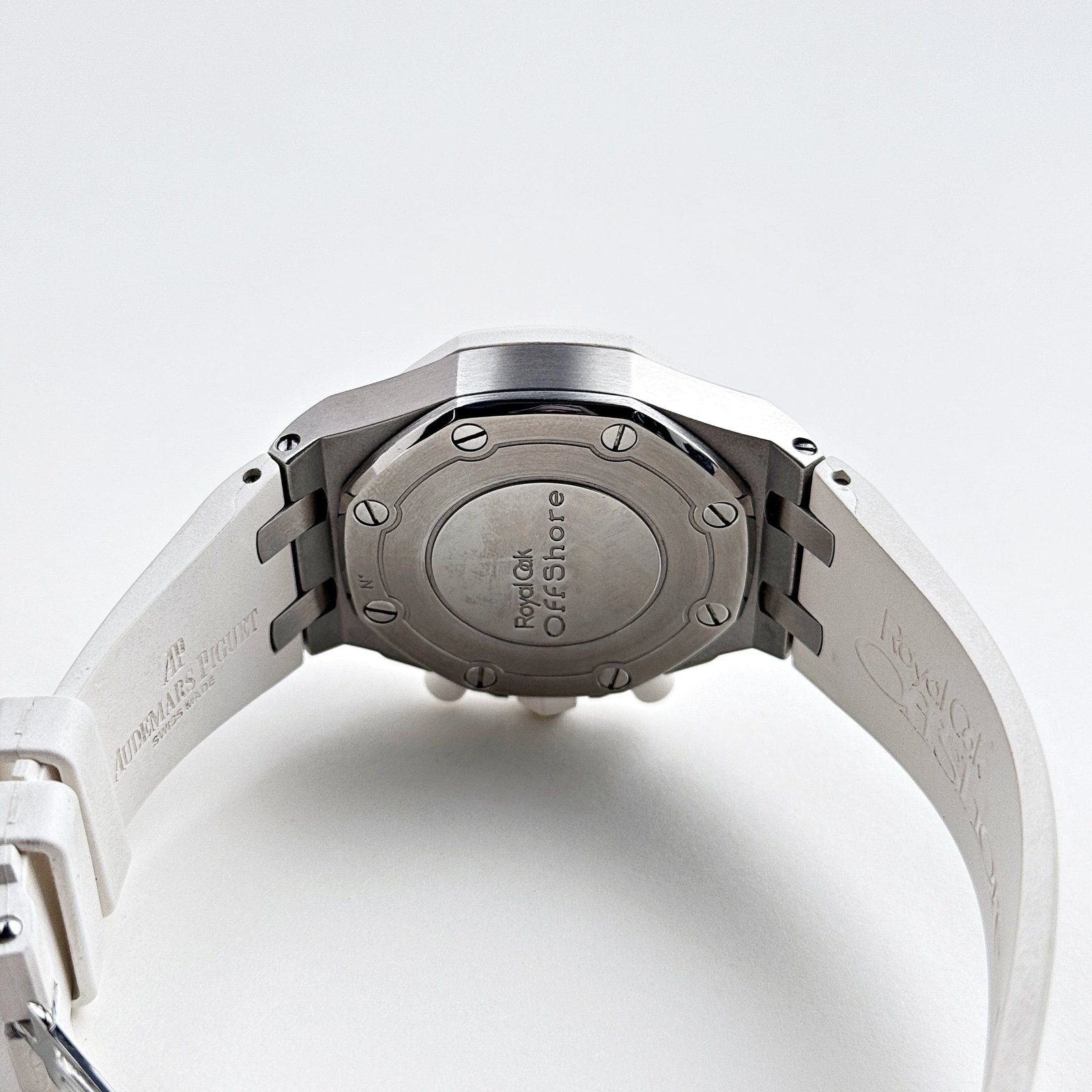 Audemars P1g*et Royal Oak Offshore 26048SK.ZZ.D010CA.01 Stainless Steel White Dial D1am0nd Bezel
