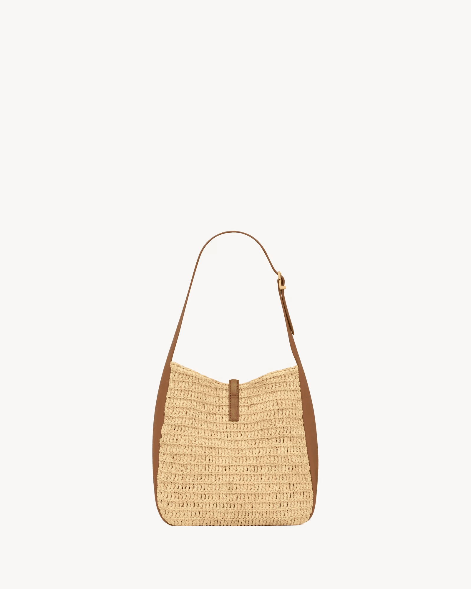Sa1nt Lau*nt le 5 à 7 S*pple small in raffia and leather