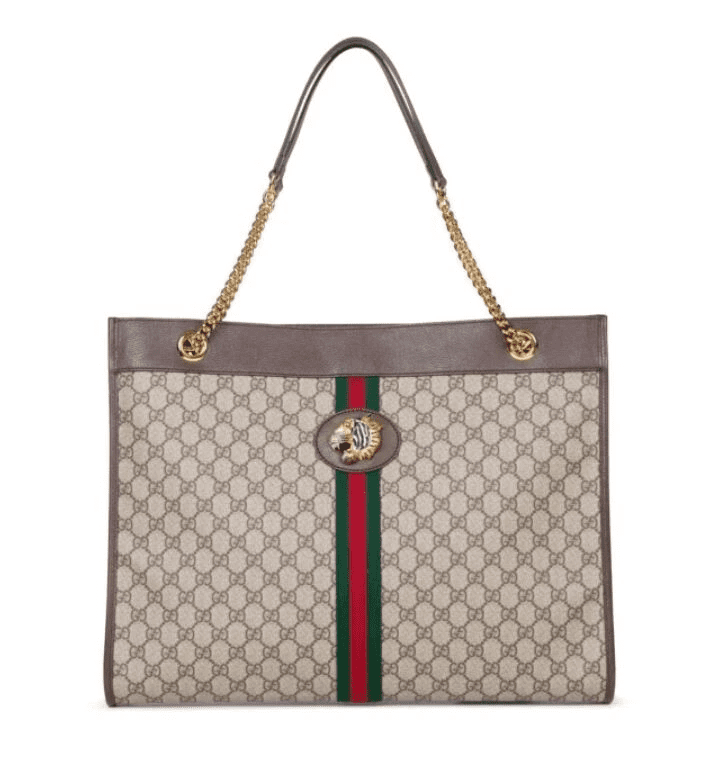 Gvc*1 Rajah Tiger Large Tote Lion Beige Logo GG Bag