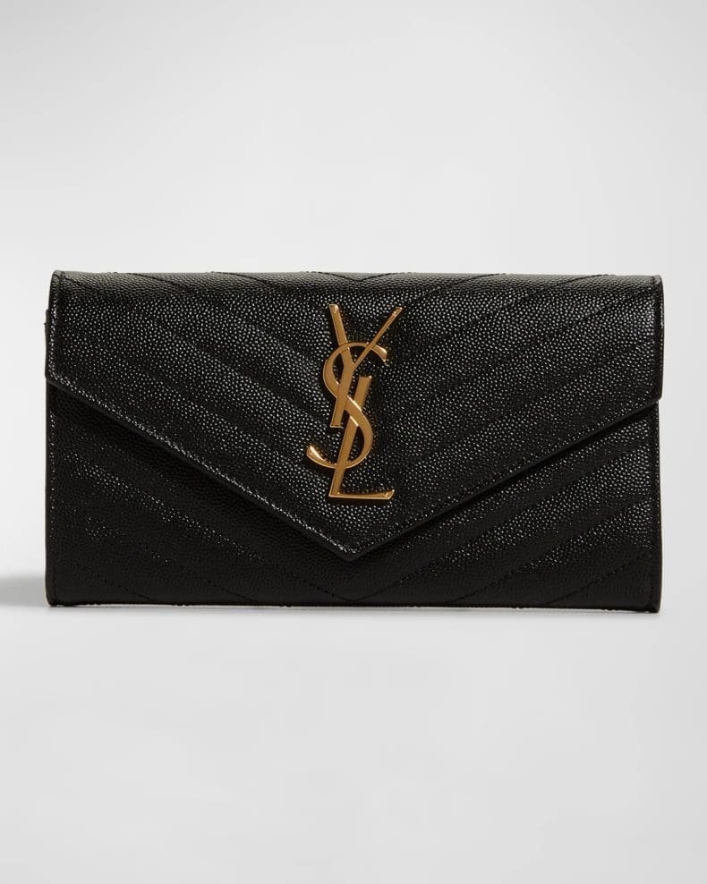 Y51 Monogram Large Flap Wallet in Grained Leather