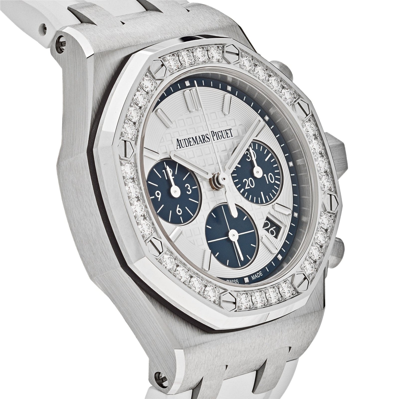 Audemars P1g*et Royal Oak Offshore 26231ST.ZZ.D010CA.01.A Chronograph Stainless Steel Silver Dial D1am0nd Bezel (2022)