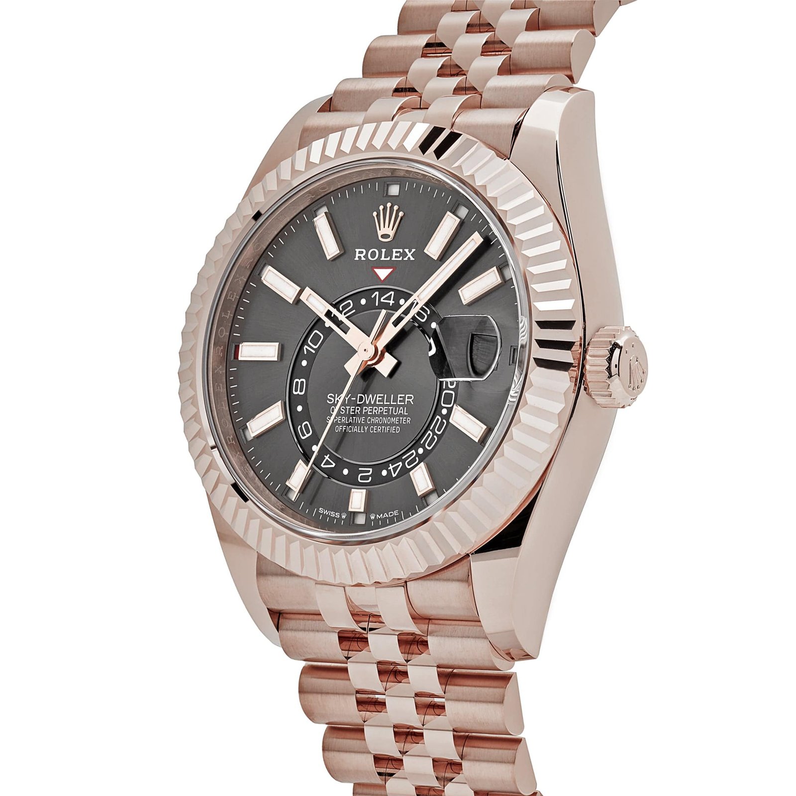 R01ex Sky-Dweller 336935 Everose Gold Slate Dial Jubilee
