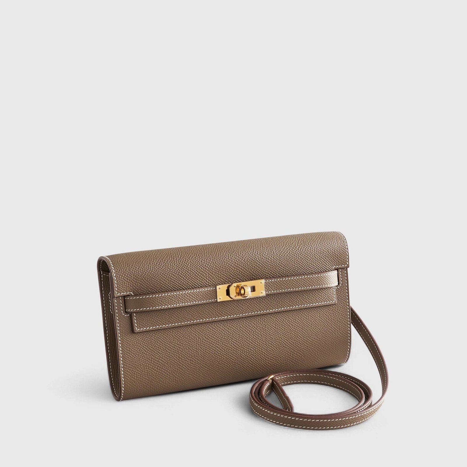 H**me5 Kelly To Go Epsom Etoupe Sellier Gold Hardware