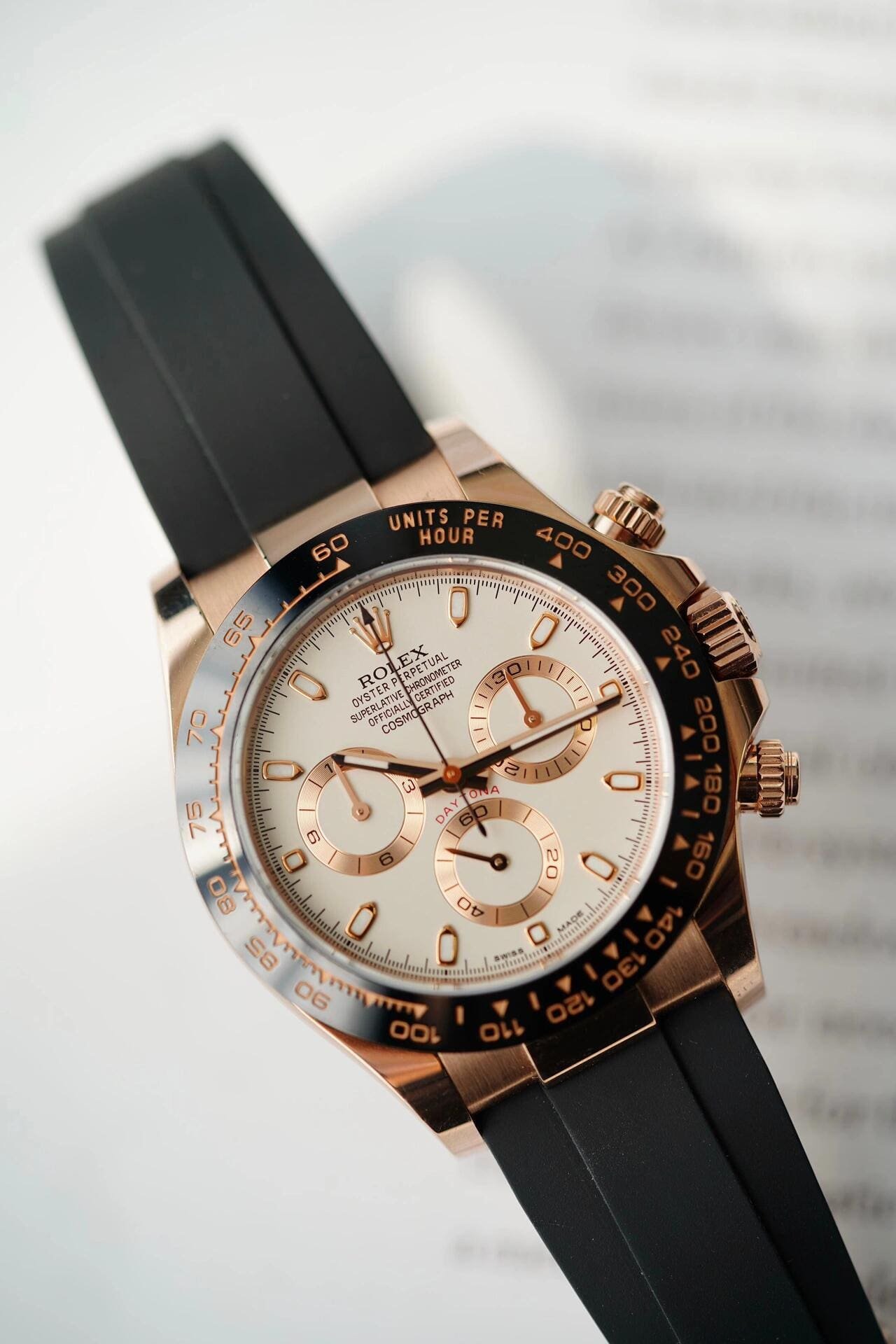 R01ex Daytona 116515LN Rose Gold Ivory Dial