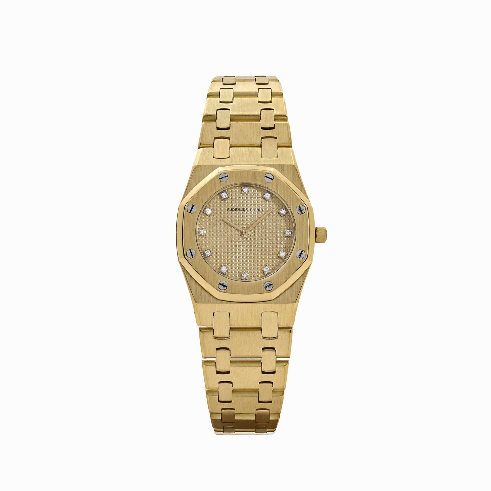 Audemars P1g*et Royal Oak Vintage ‘Ladies’ Yellow Gold Champagne D1am0nd Dial Quartz 26mm