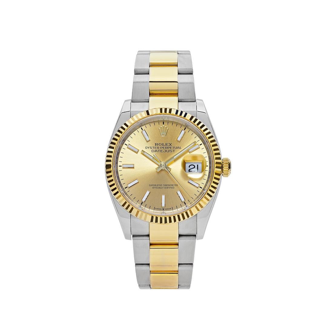 R01ex Datejust 41 126333 Stainless Steel Yellow Gold Champagne Dial Oyster