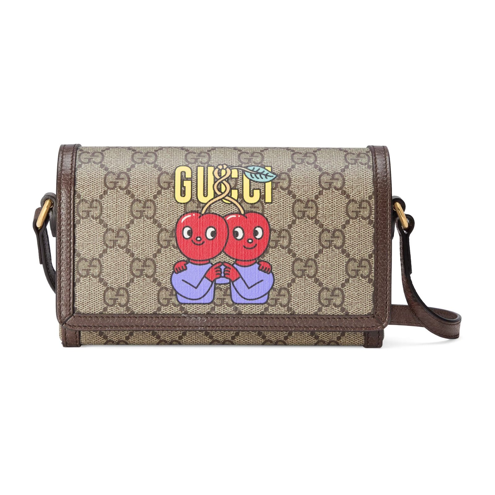 Gvc*1 Cherry Print Mini Bag In Beige