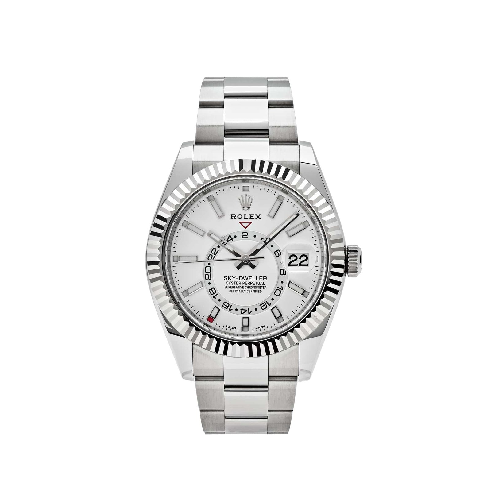 R01ex Sky-Dweller 326934 Stainless Steel White Dial Oyster