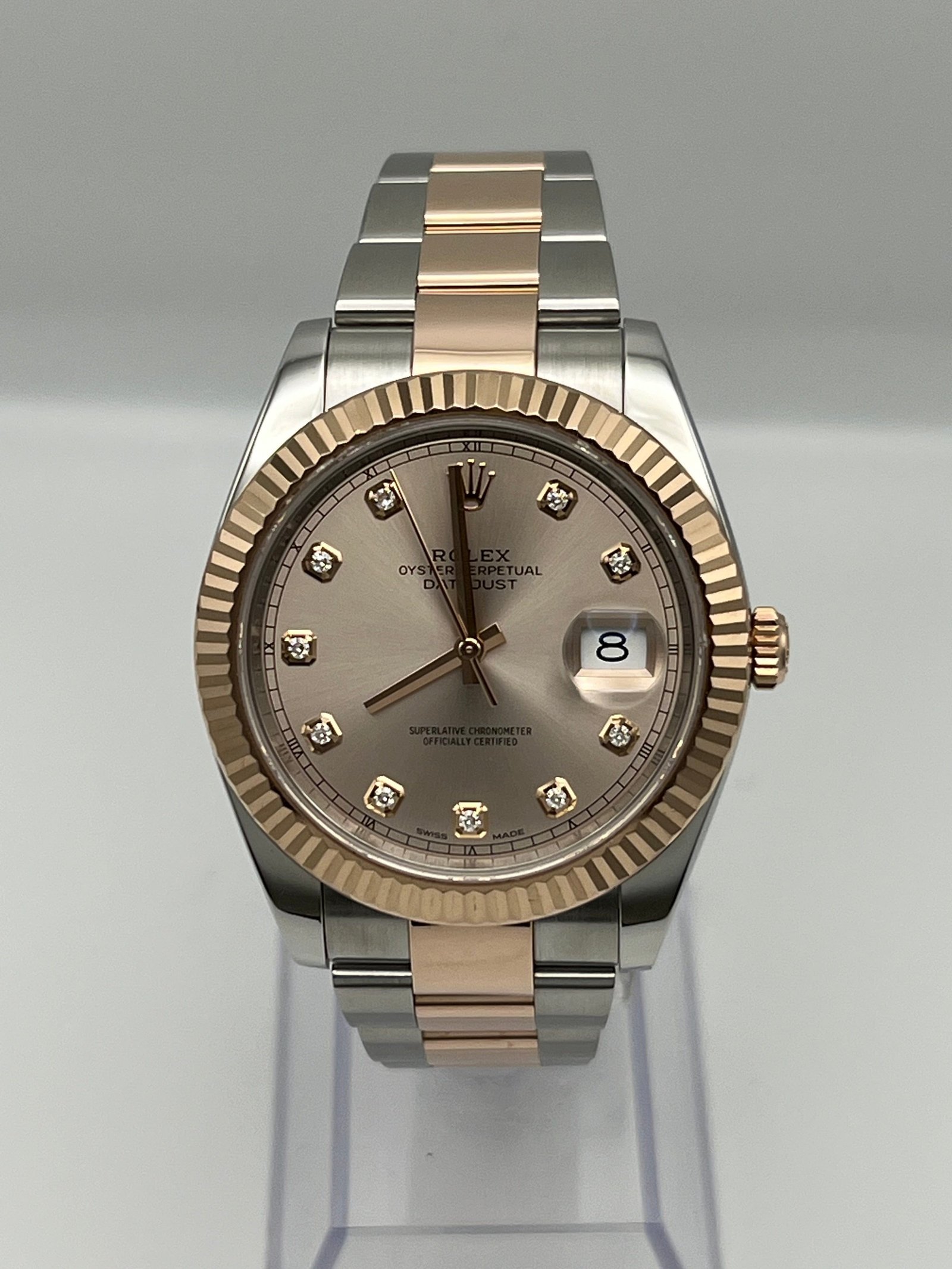 R01ex Datejust 41 126331 Rose Gold Stainless Steel Sundust D1am0nd Dial (2022)