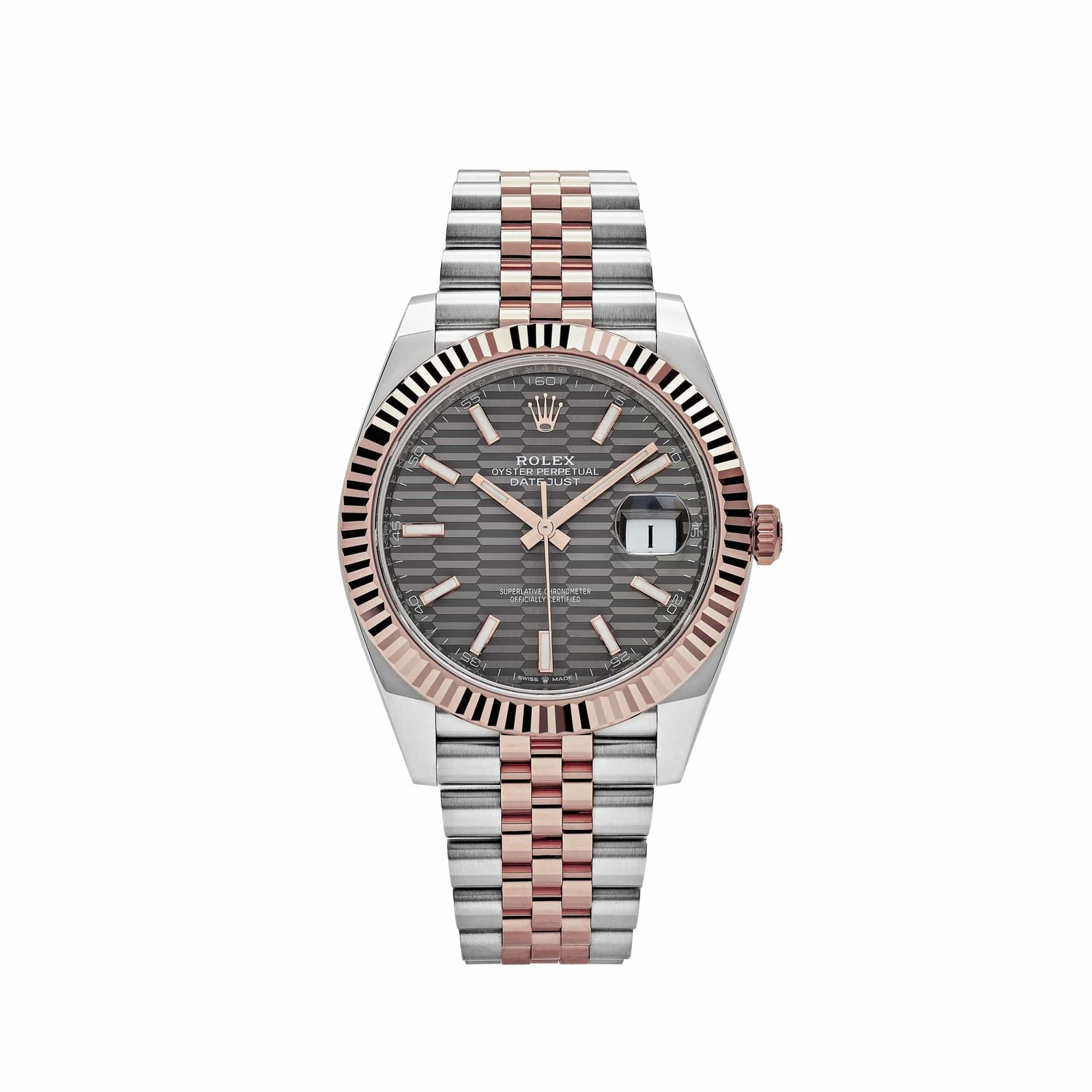 R01ex Datejust 41 126331 Rose Gold Stainless Steel Grey Motif Dial Jubilee (2024)
