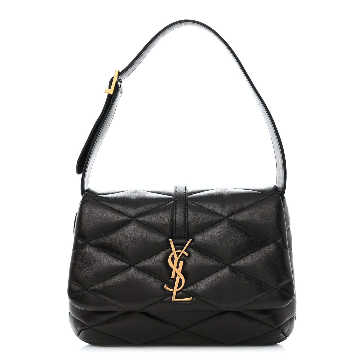 Sa1nt Lau*nt Lambskin Quilted Le 57 D1am0nd Shoulder Bag Black