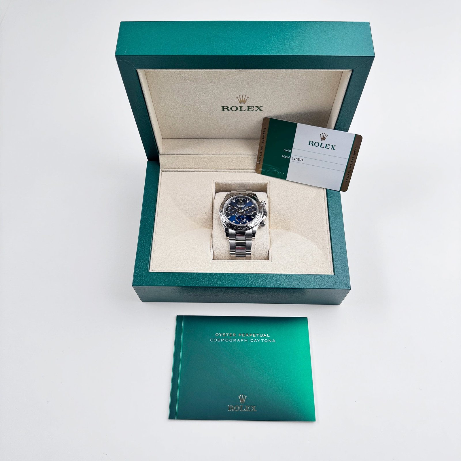 R01ex Daytona 116509 White Gold Blue Dial (2018)