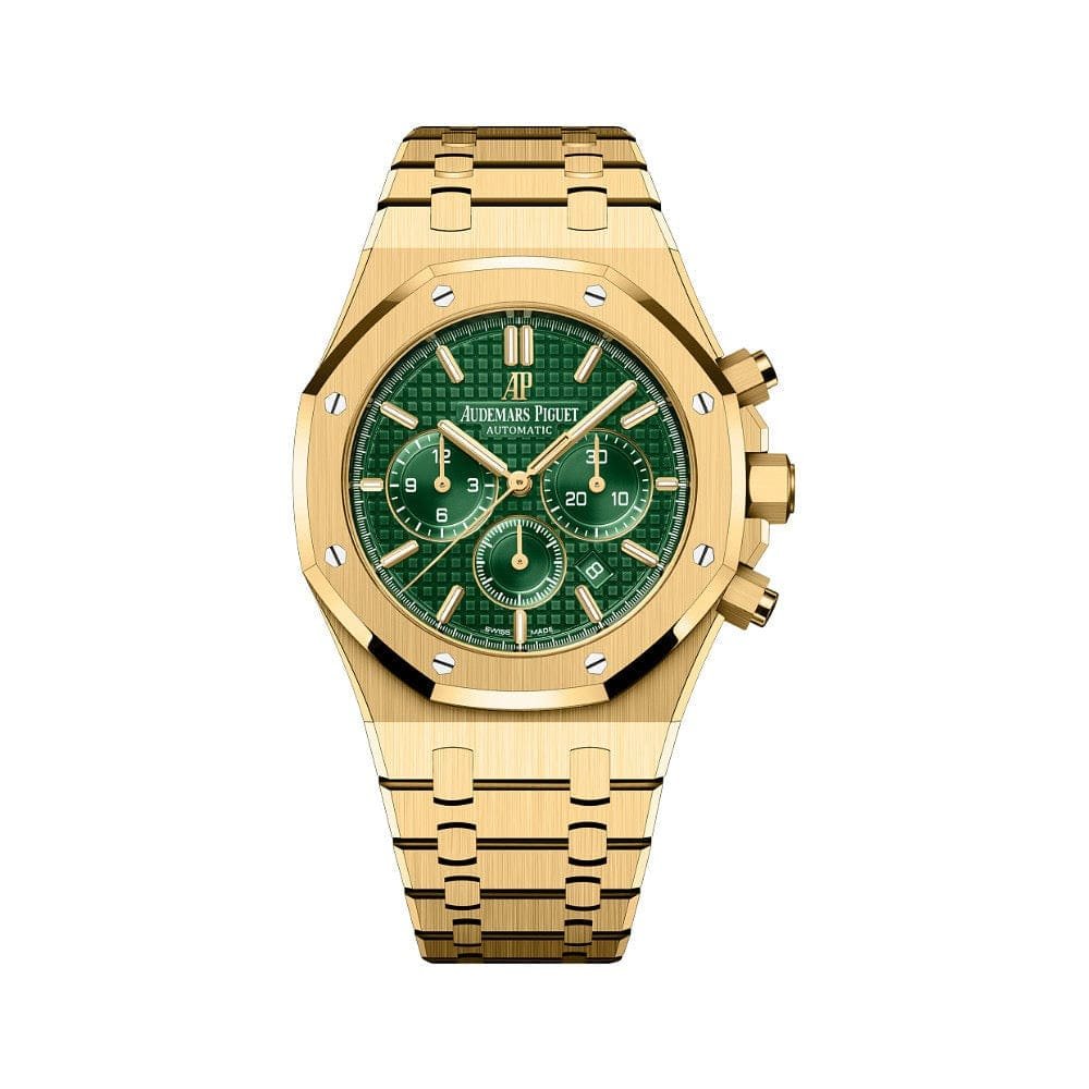 Audemars P1g*et Royal Oak 26331BA.OO.1220BA.02 Chronograph Yellow Gold Green Dial