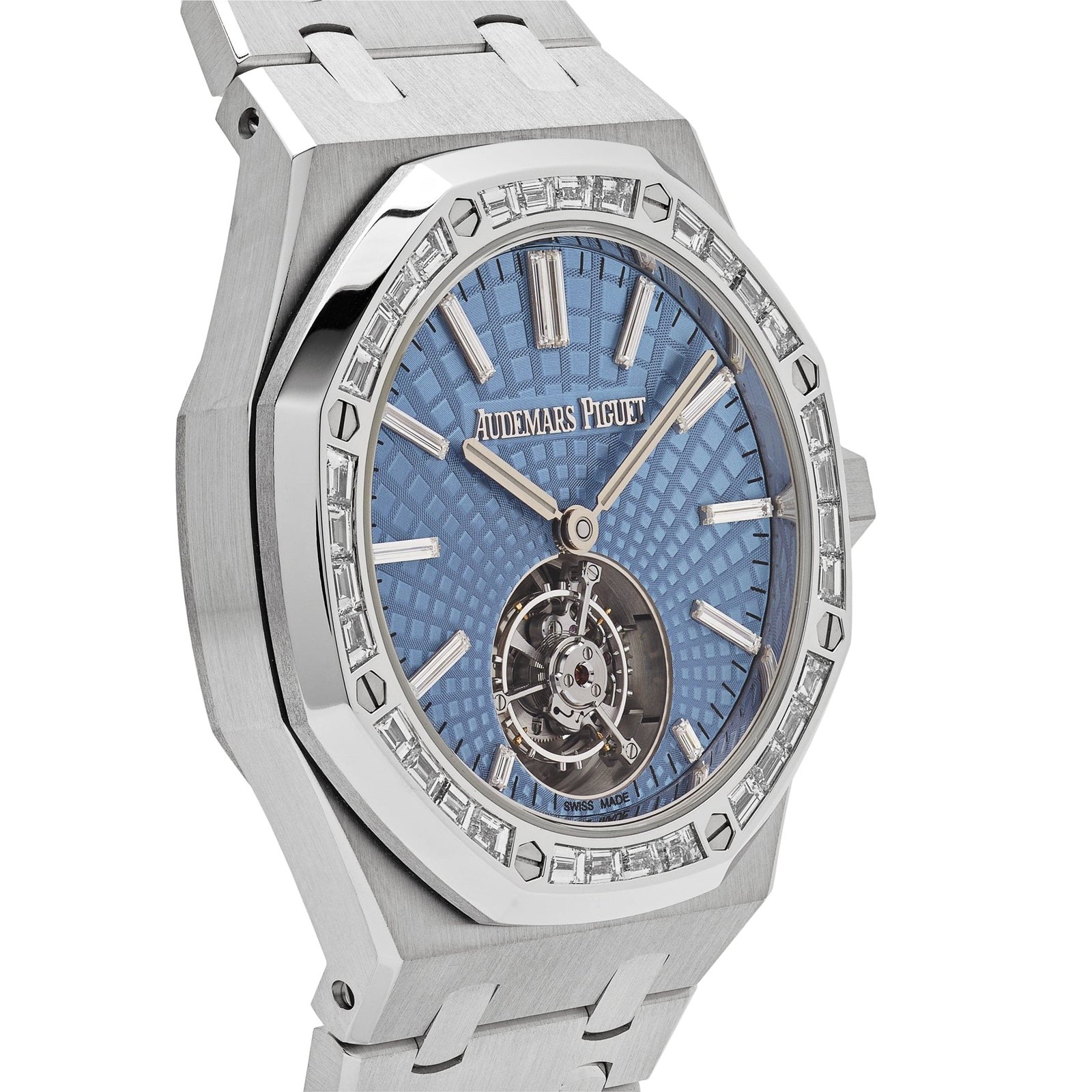 Audemars P1g*et Royal Oak 26535PT.ZZ.1220PT.01 Selfwinding Flying Tourbillon Platinum Light Blue Dial