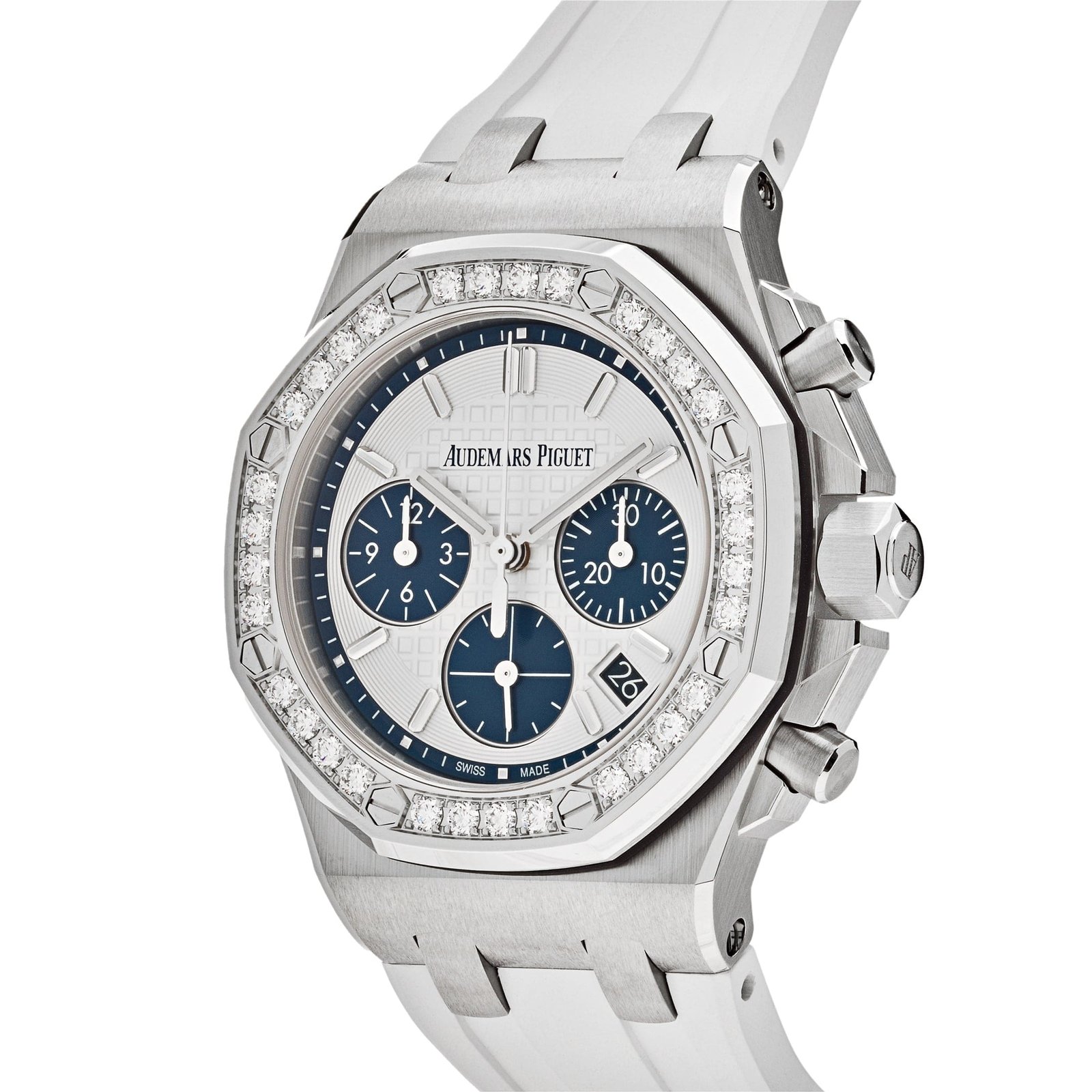Audemars P1g*et Royal Oak Offshore 26231ST.ZZ.D010CA.01.A Chronograph Stainless Steel Silver Dial D1am0nd Bezel (2022)