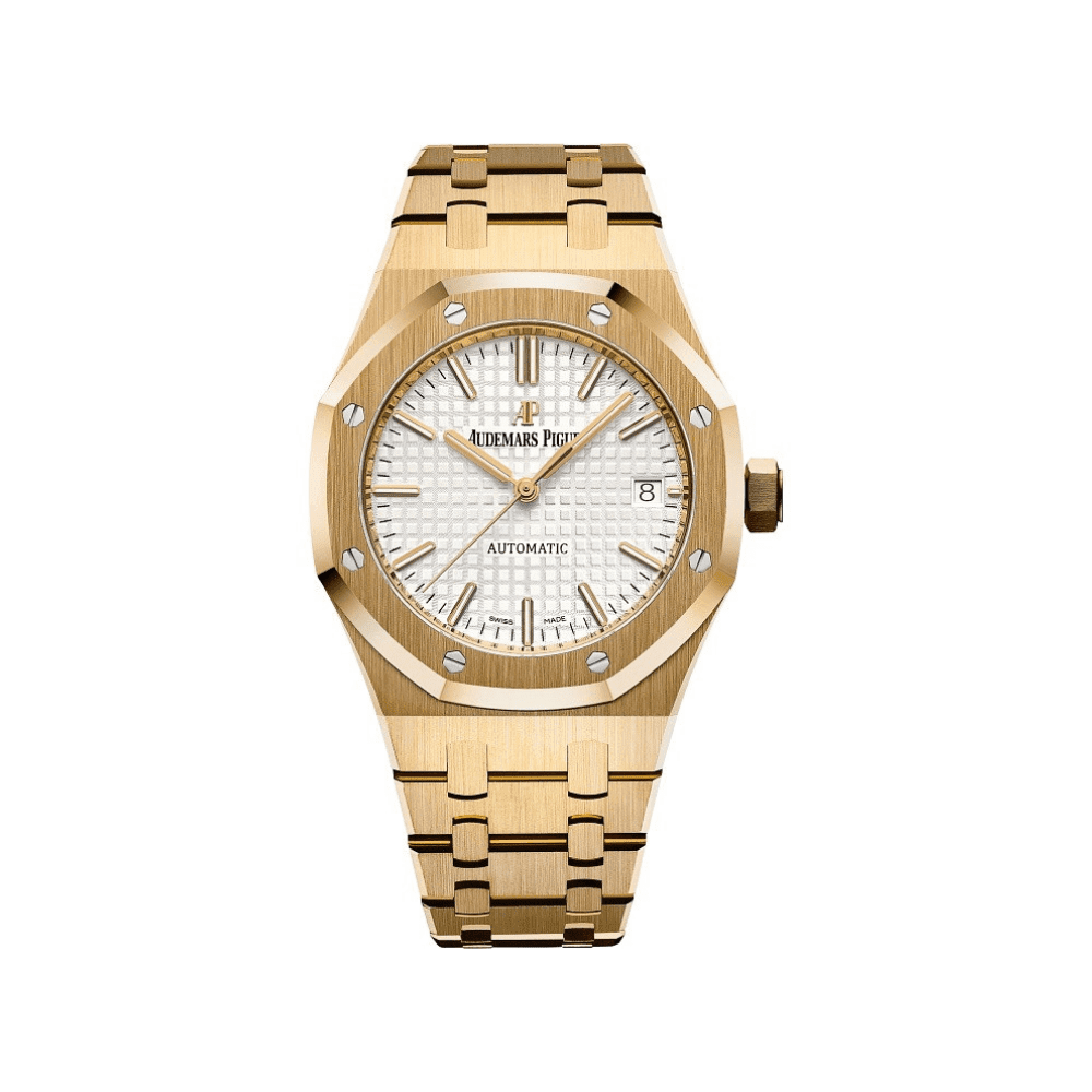 Audemars P1g*et Royal Oak Selfwinding 15450BA.OO.1256BA.01 Yellow Gold White Dial
