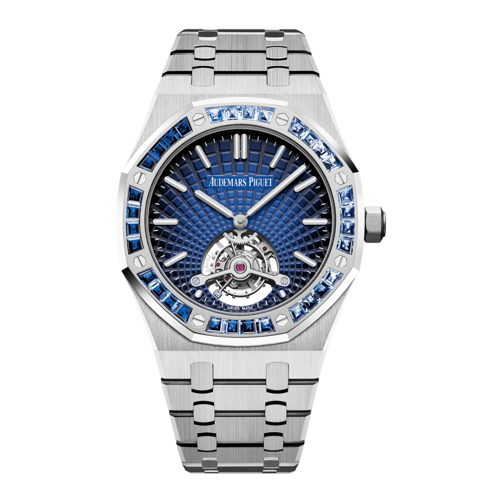 Audemars P1g*et Royal Oak Tourbillon Extra Thin Platinum Baguette Bezel Blue Dial 26521PT.YY.1220PT.01