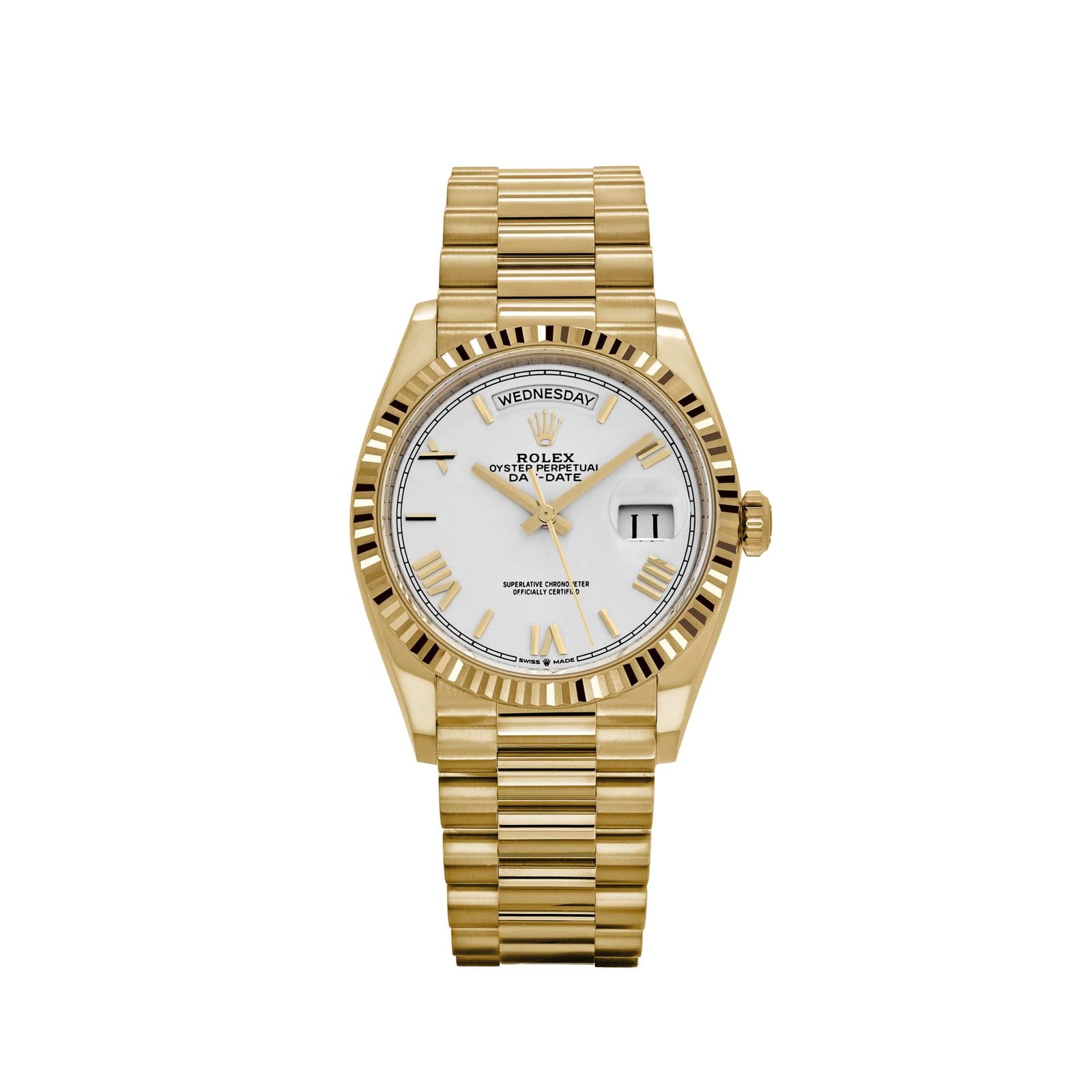 R01ex Day-Date 36 128238 Yellow Gold White Dial (2022)