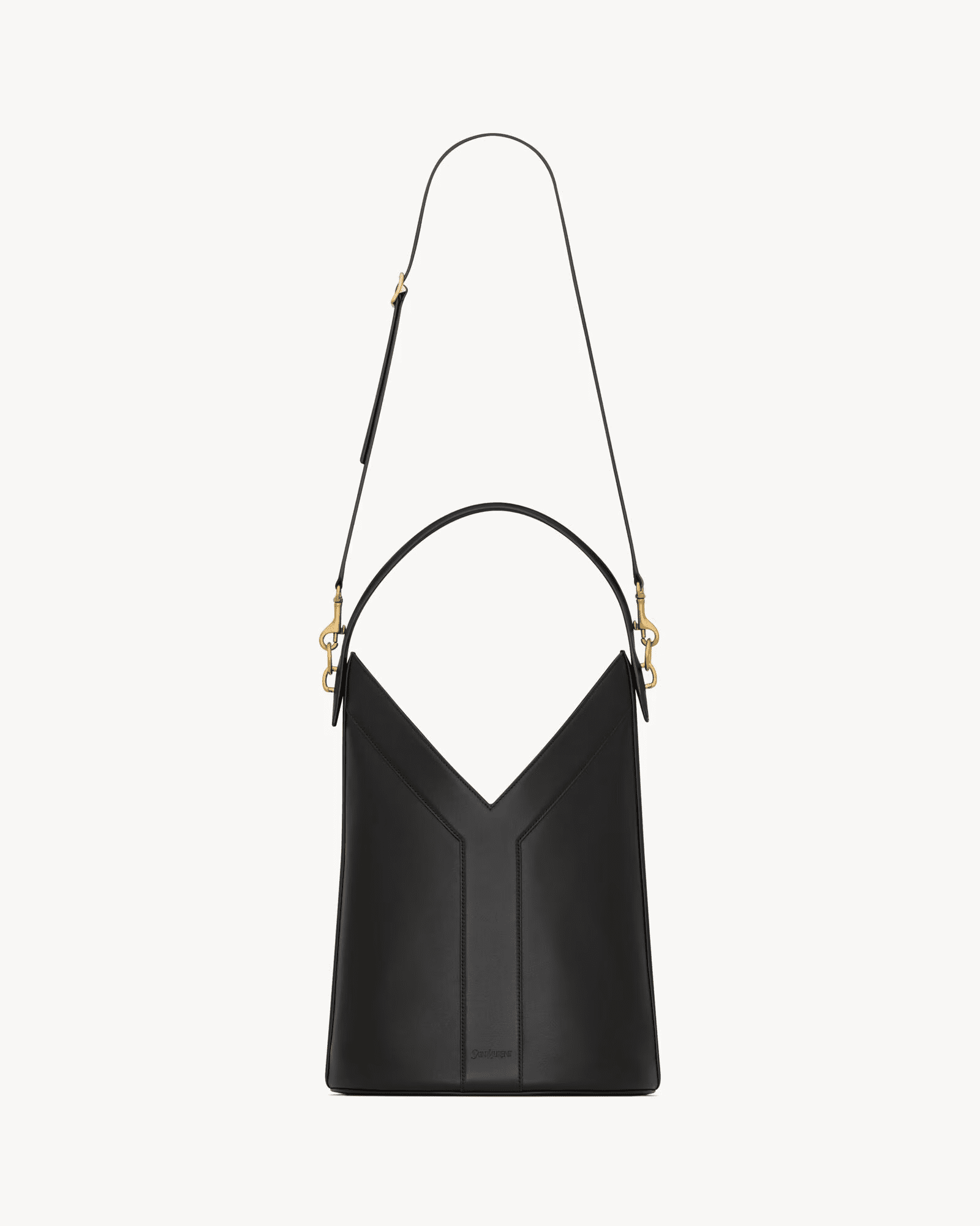 Sa1nt Lau*nt Y top-handle bucket in leather