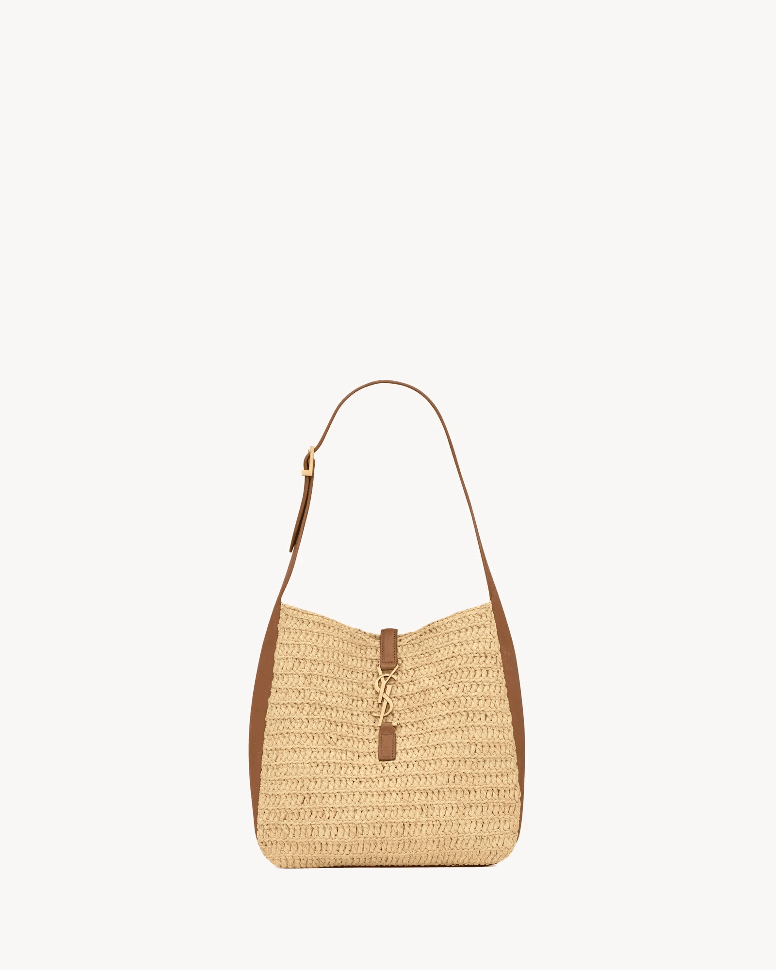 Sa1nt Lau*nt le 5 à 7 S*pple small in raffia and leather