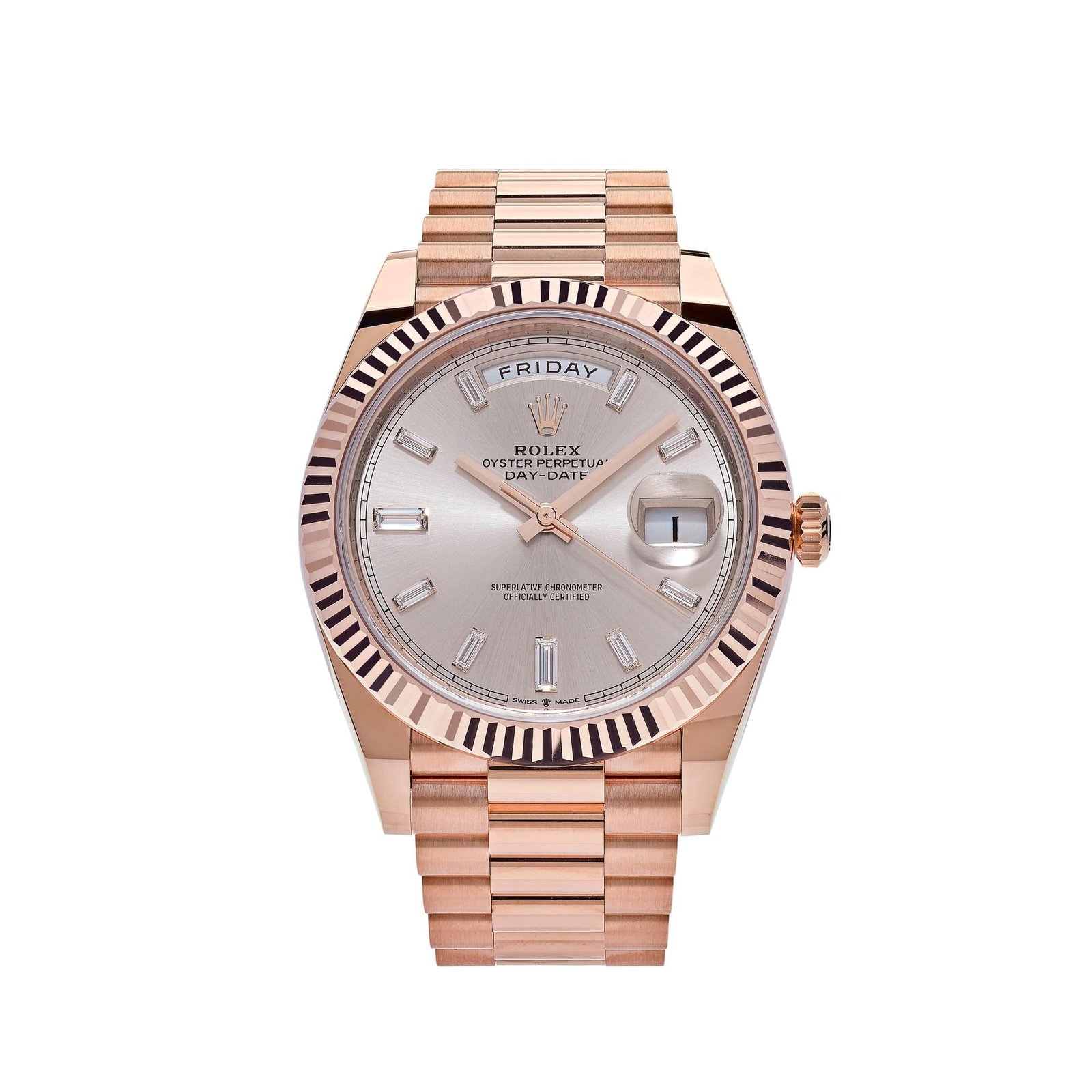 R01ex Day-Date 40 228235 Rose Gold Sundust D1am0nd Dial