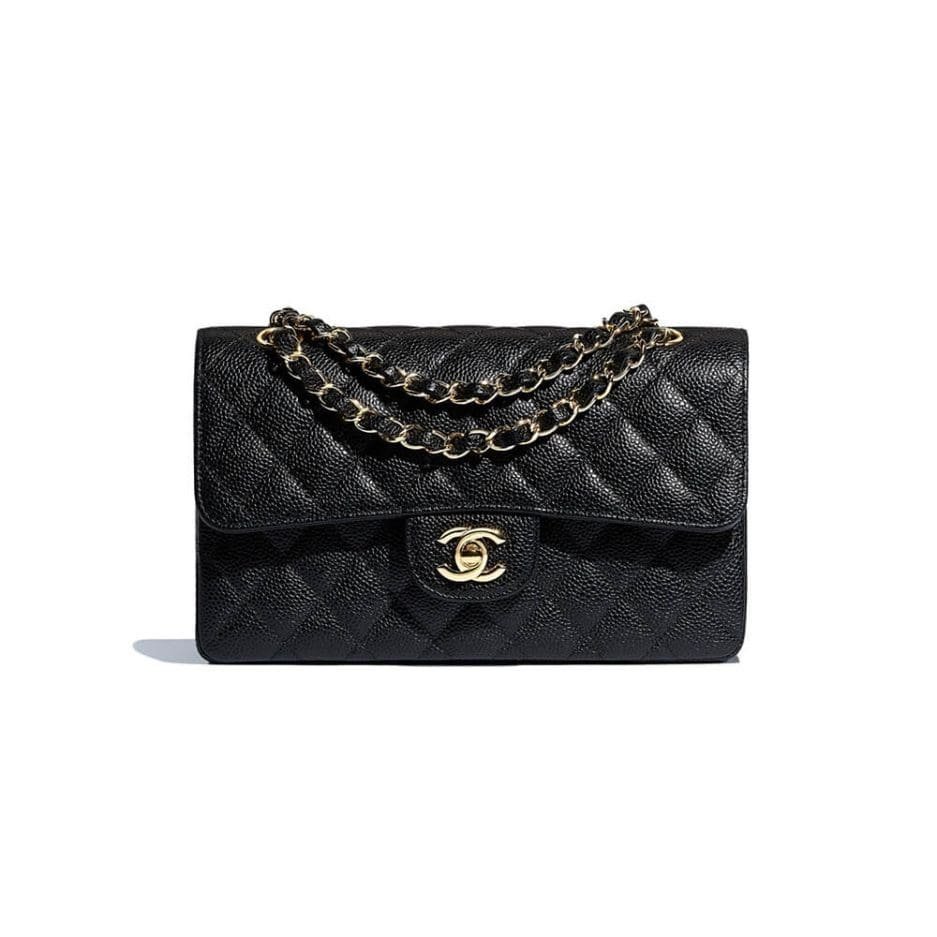 Ch**el SMALL CLASSIC HANDBAG Grained Calfskin & Gold Metal