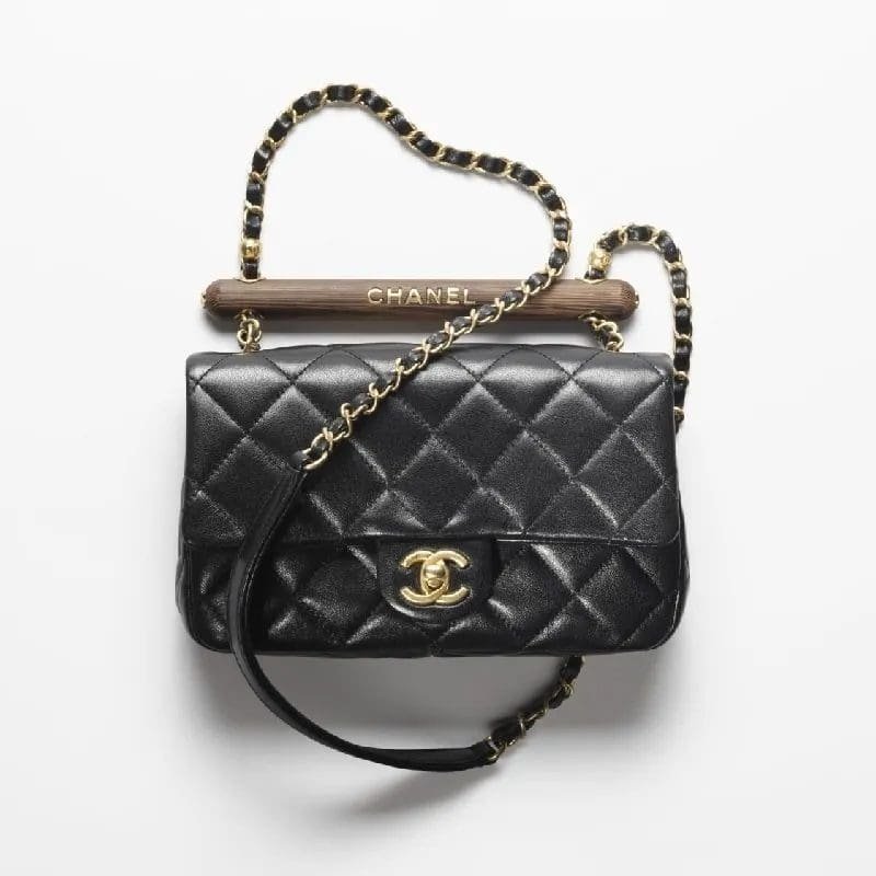 Ch**el SMALL FLAP BAG WITH TOP HANDLE