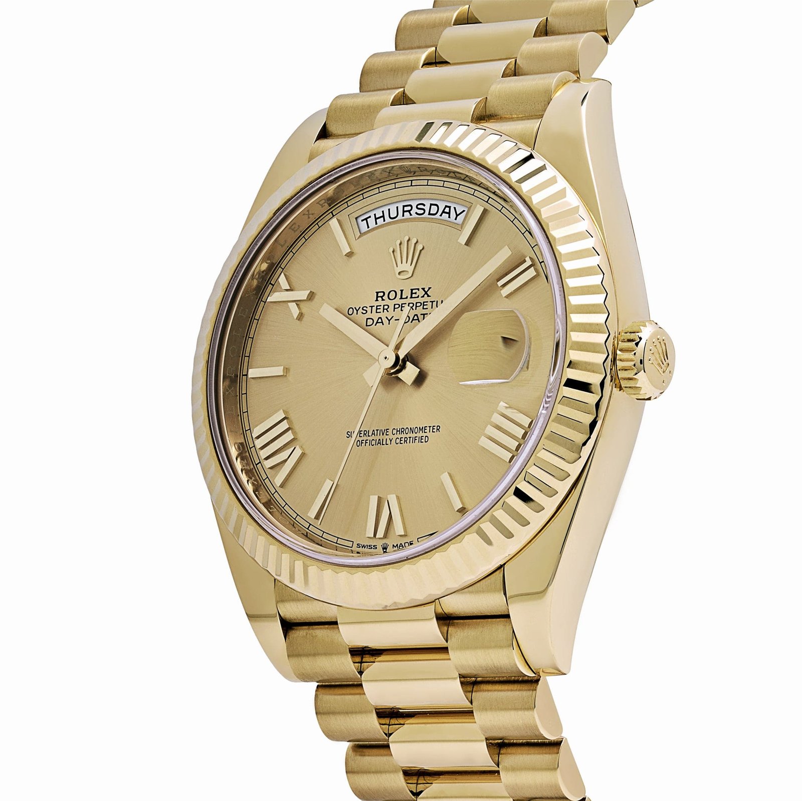 R01ex Day-Date 40 228238 Yellow Gold Champagne Roman Dial (2024)