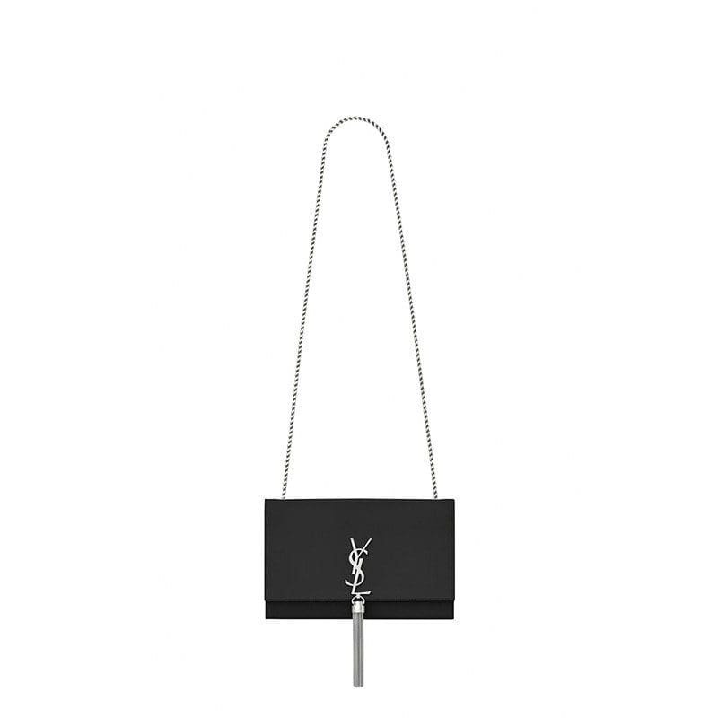 Sa1nt Lau*nt Medium Kate Tassel Chain Bag In Black Leather