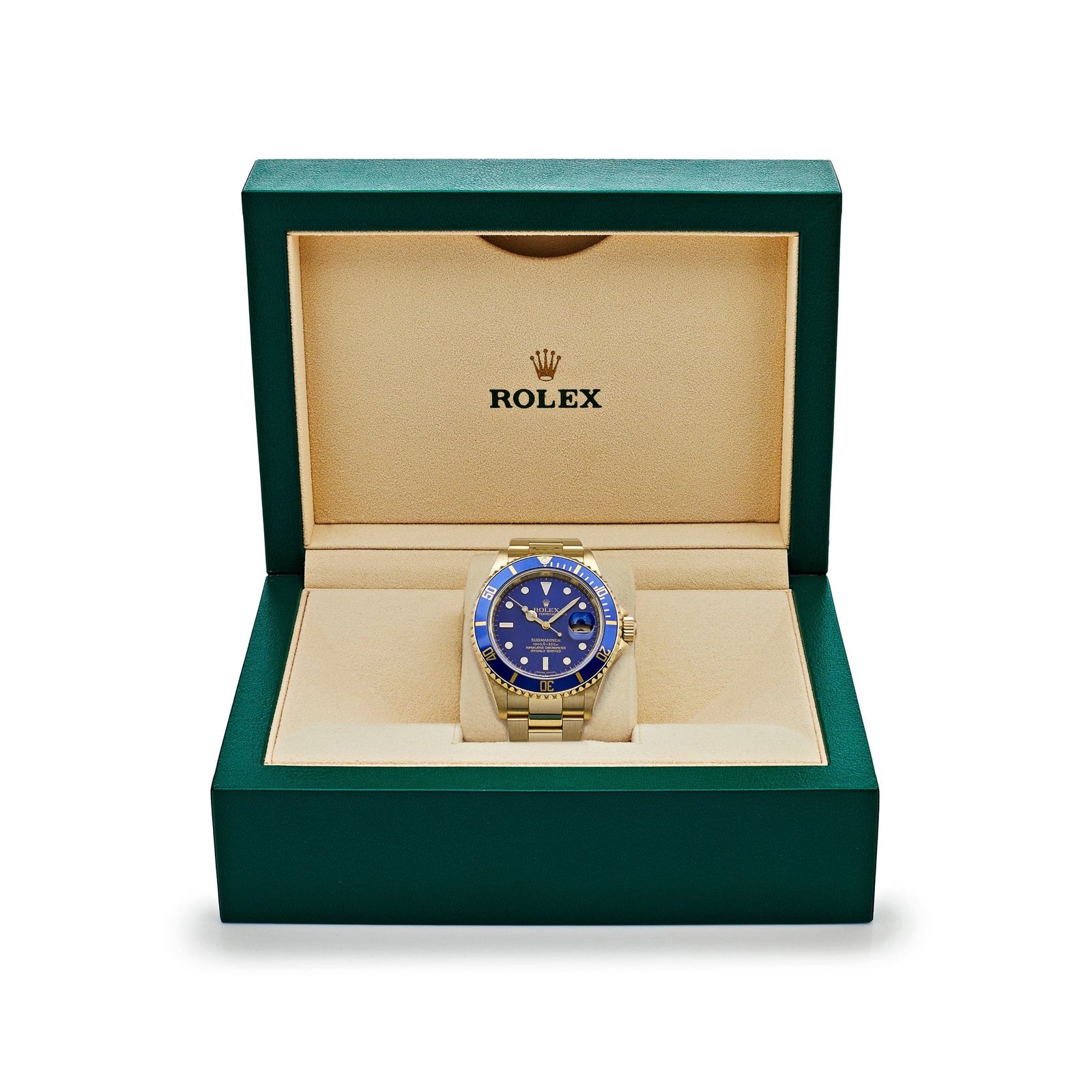R01ex Submariner Date 16618LB Yellow Gold Blue Dial
