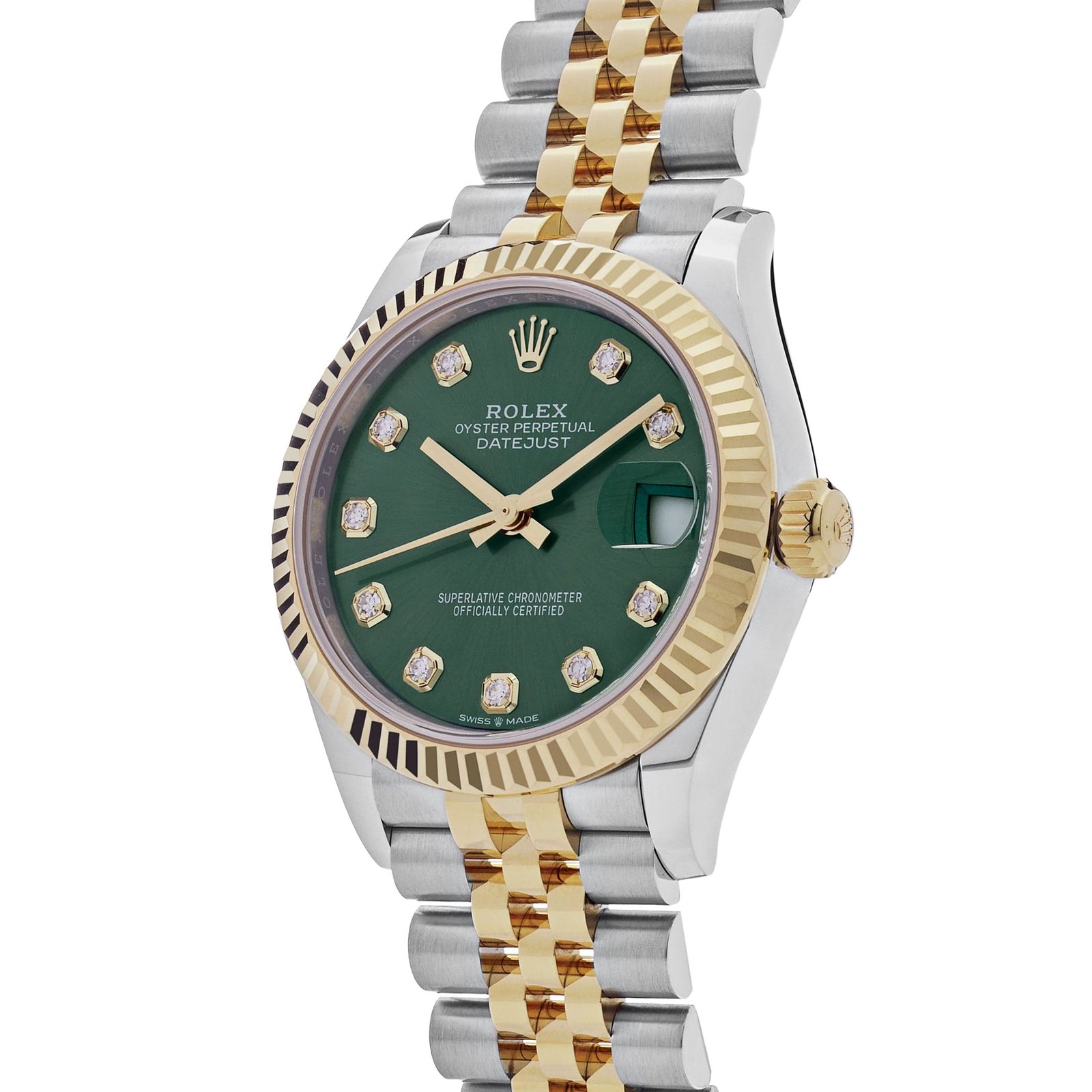R01ex Datejust 31 278273 ‘Ladies’ Yellow Gold Stainless Steel Green Dial (2023)