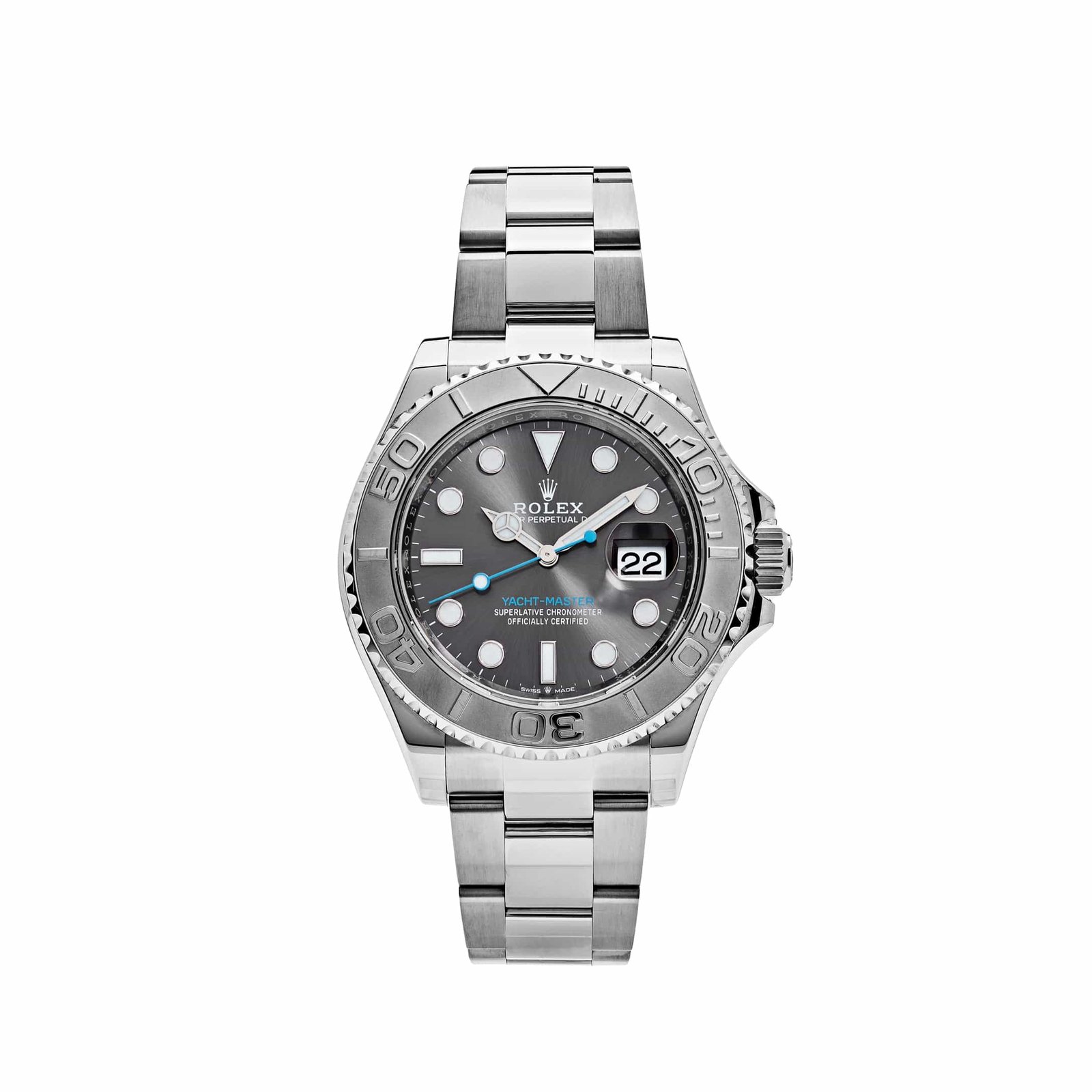 R01ex Yacht-Master 40 126622 Stainless Steel Rhodium Dial