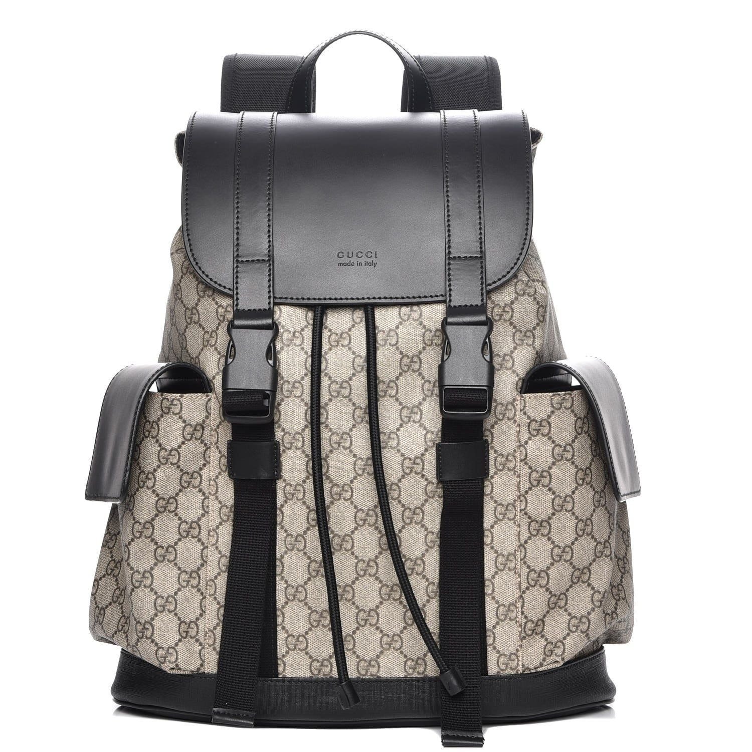 Gvc*1 Svp*me Monogram Double Buckle Backpack Beige Black