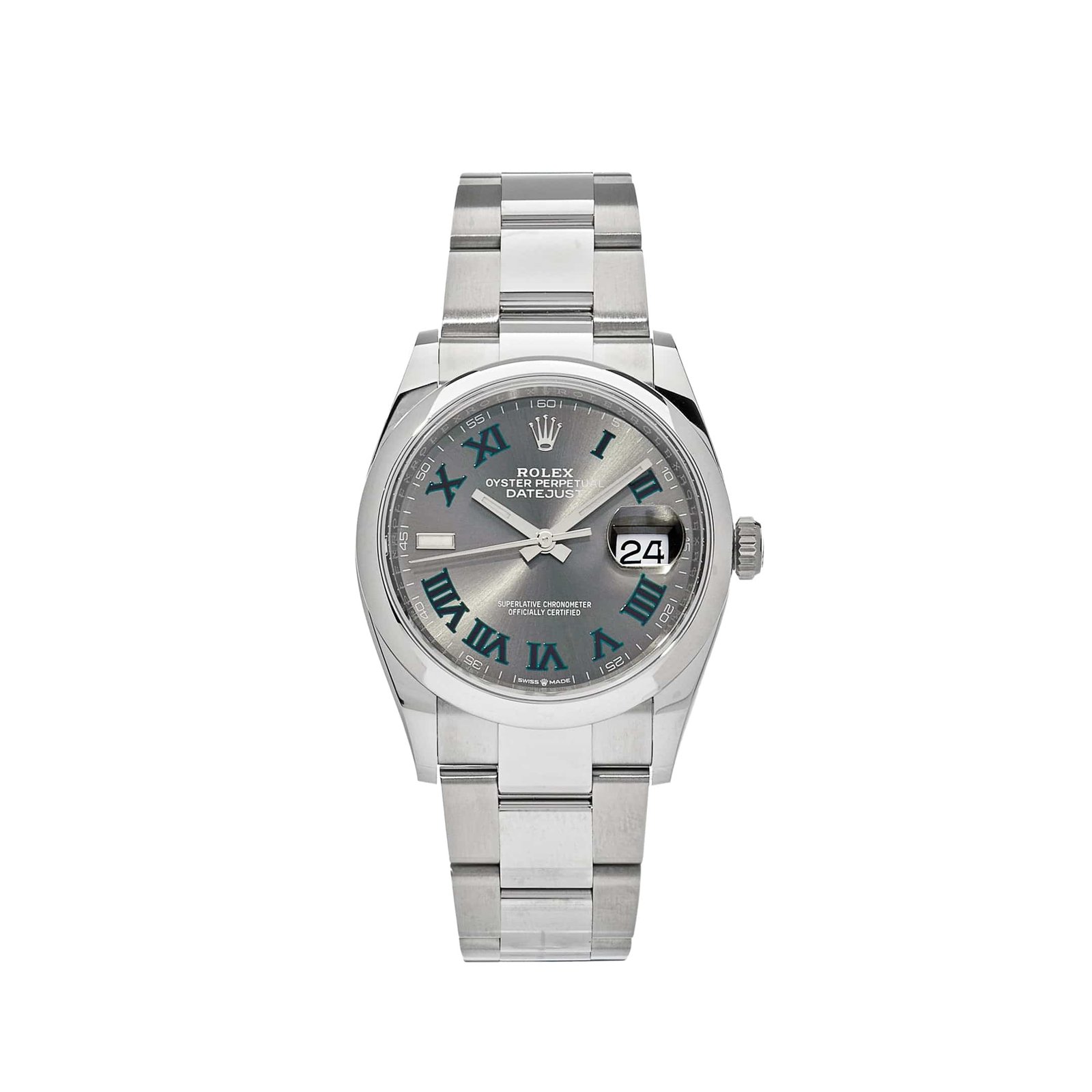 R01ex Datejust 36 126200 ‘Wimbledon’ Stainless Steel Slate Dial