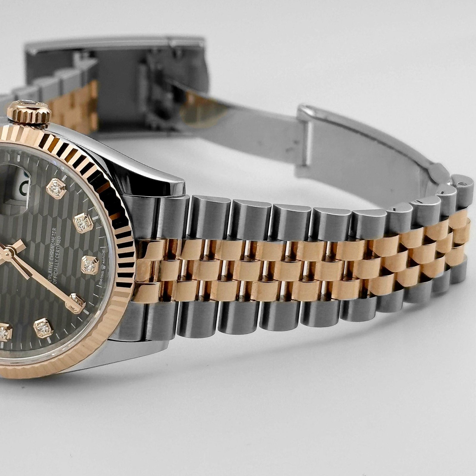 R01ex Datejust 36 126231 Rose Gold Stainless Steel Slate Motif D1am0nd Dial (2023)