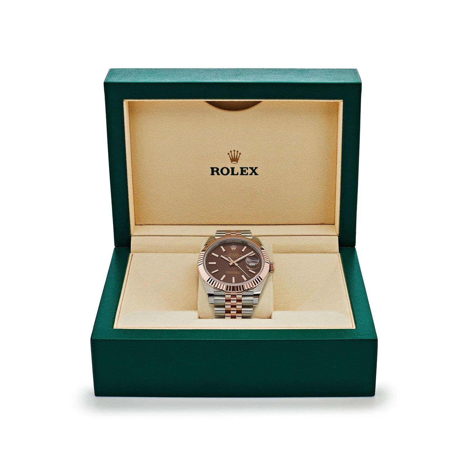 R01ex Datejust 41 126331 Two-Toned Rose Gold Stainless Steel Brown Dial (2023)