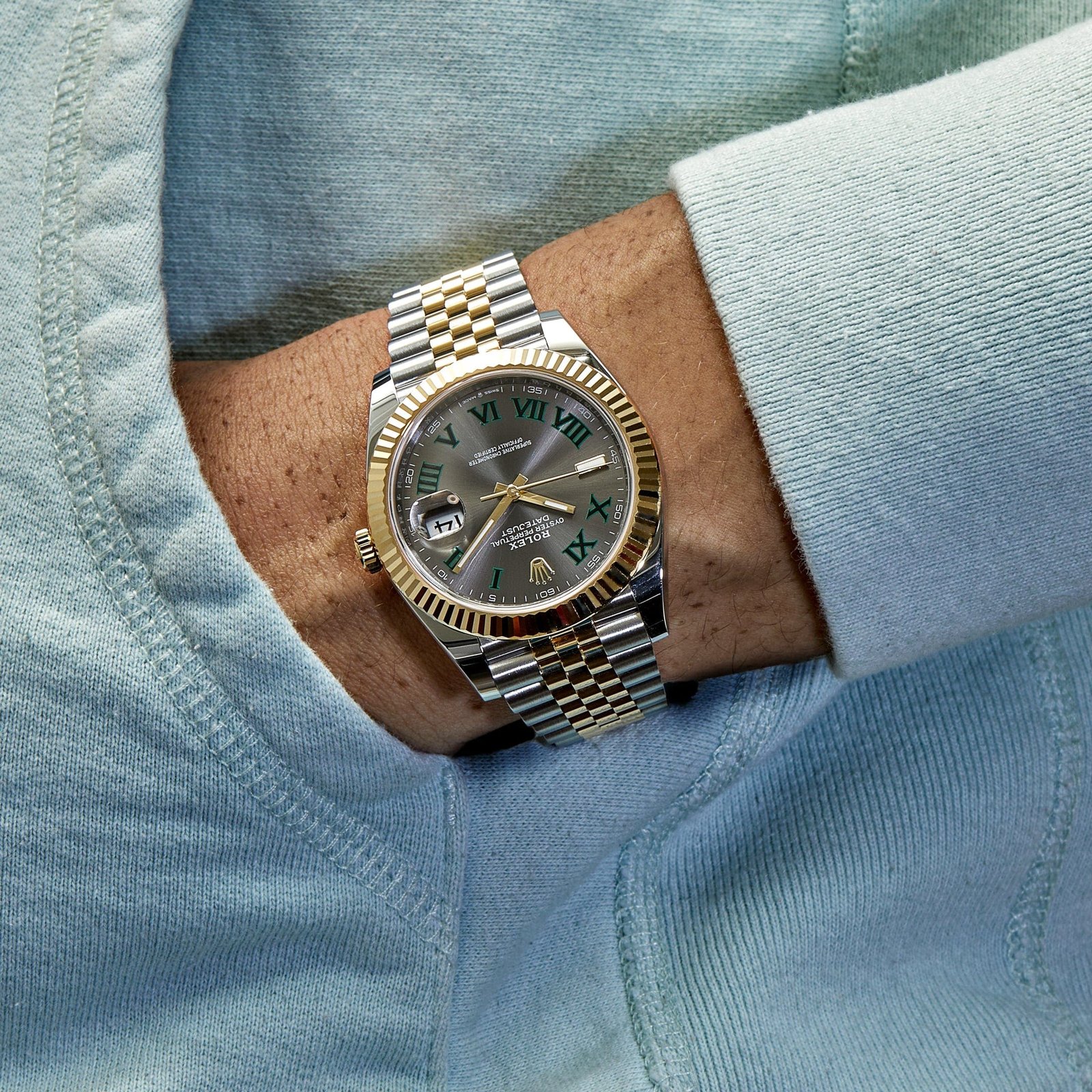 R01ex Datejust 41 126333 Wimbledon Yellow Gold Stainless Steel Slate Dial Jubilee (2020)