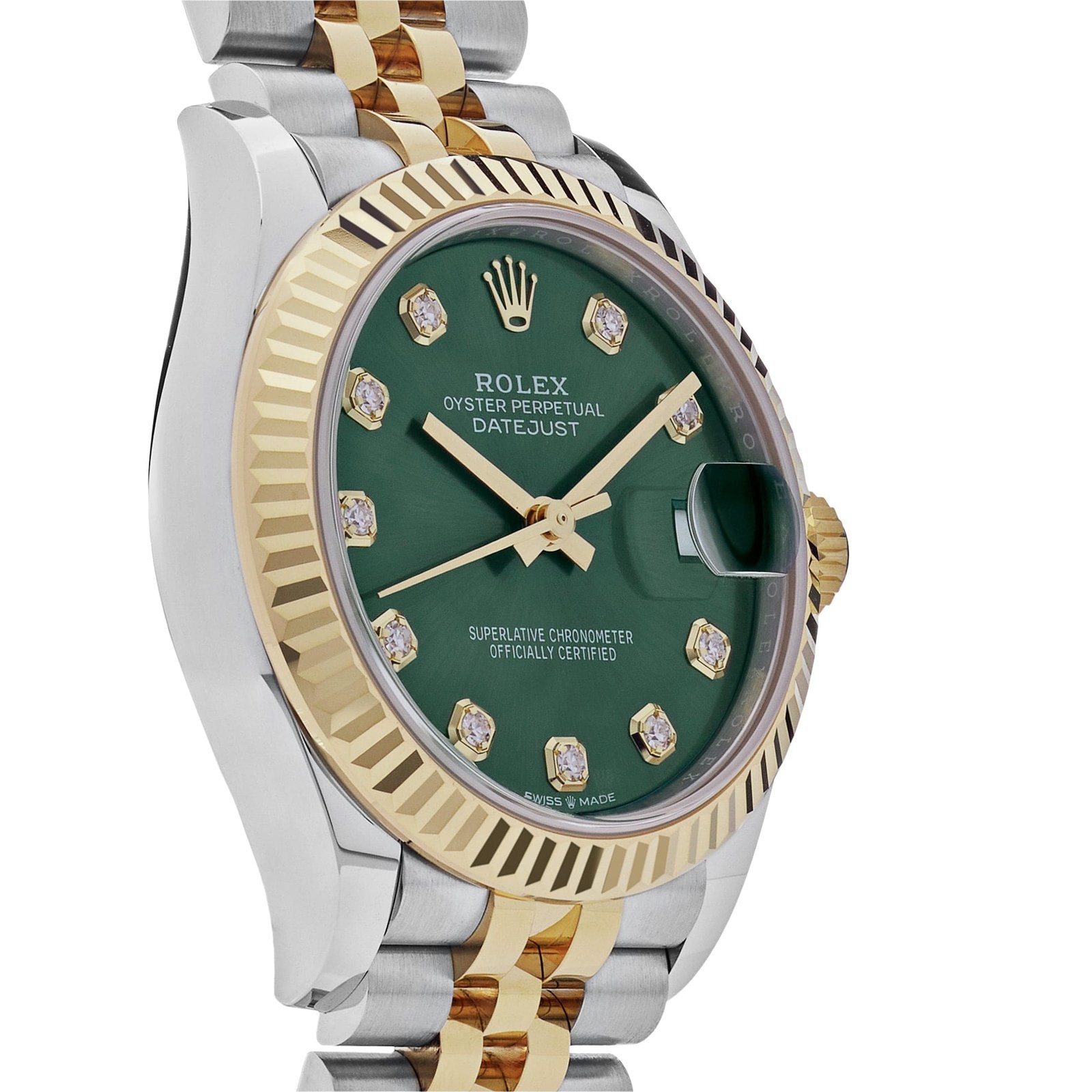 R01ex Datejust 31 278273 ‘Ladies’ Yellow Gold Stainless Steel Green Dial (2023)