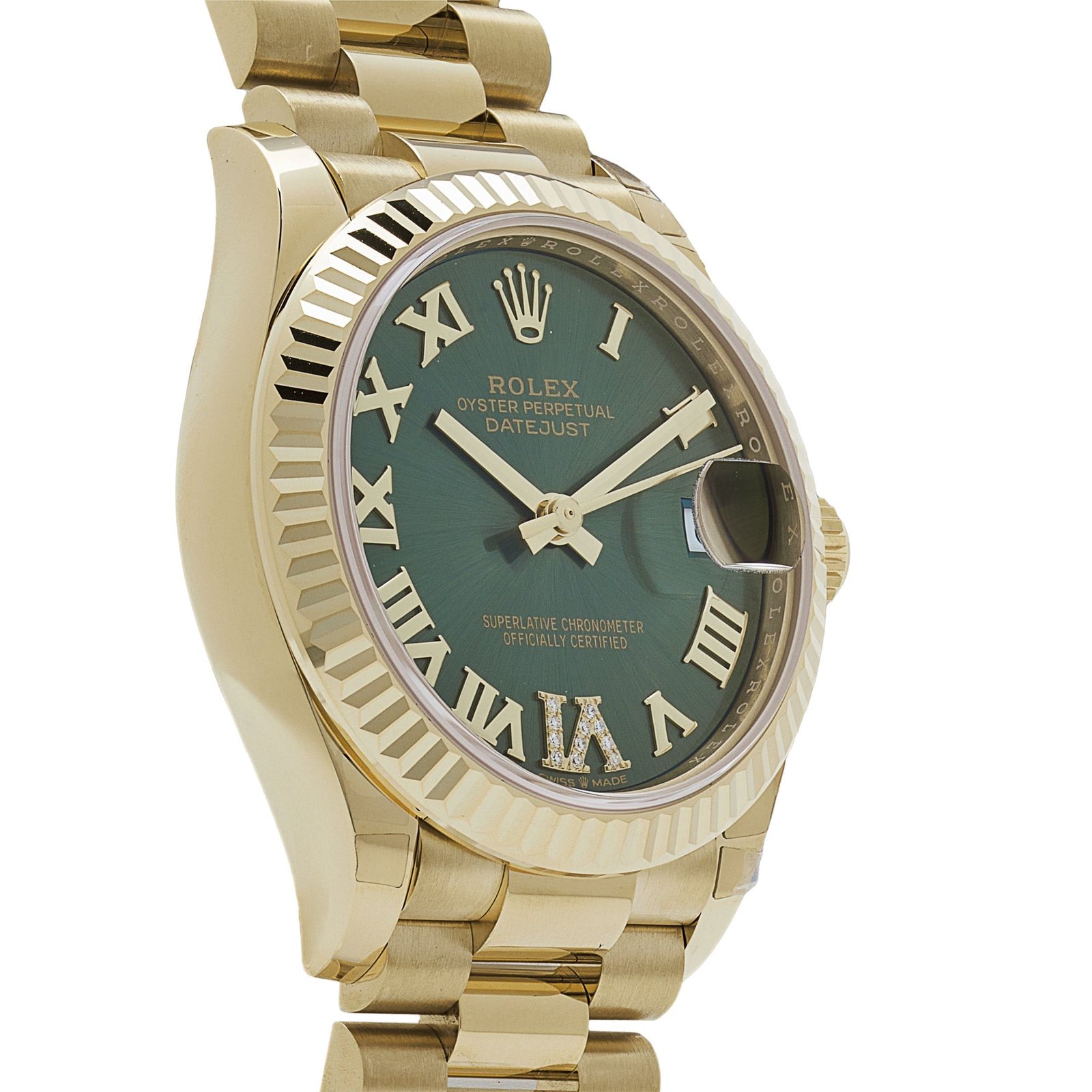 R01ex Datejust 31 278278 ‘Ladies’ Yellow Gold D1am0nd Green Dial President (2023)